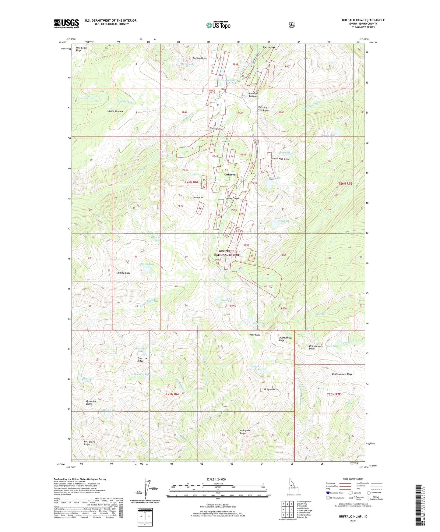 Buffalo Hump Idaho US Topo Map Image