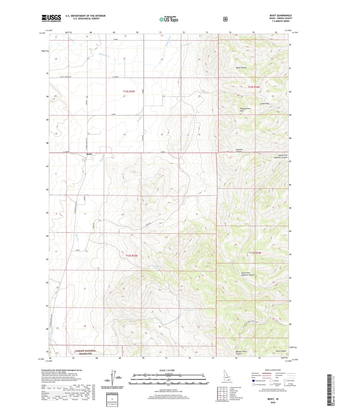 Buist Idaho US Topo Map Image