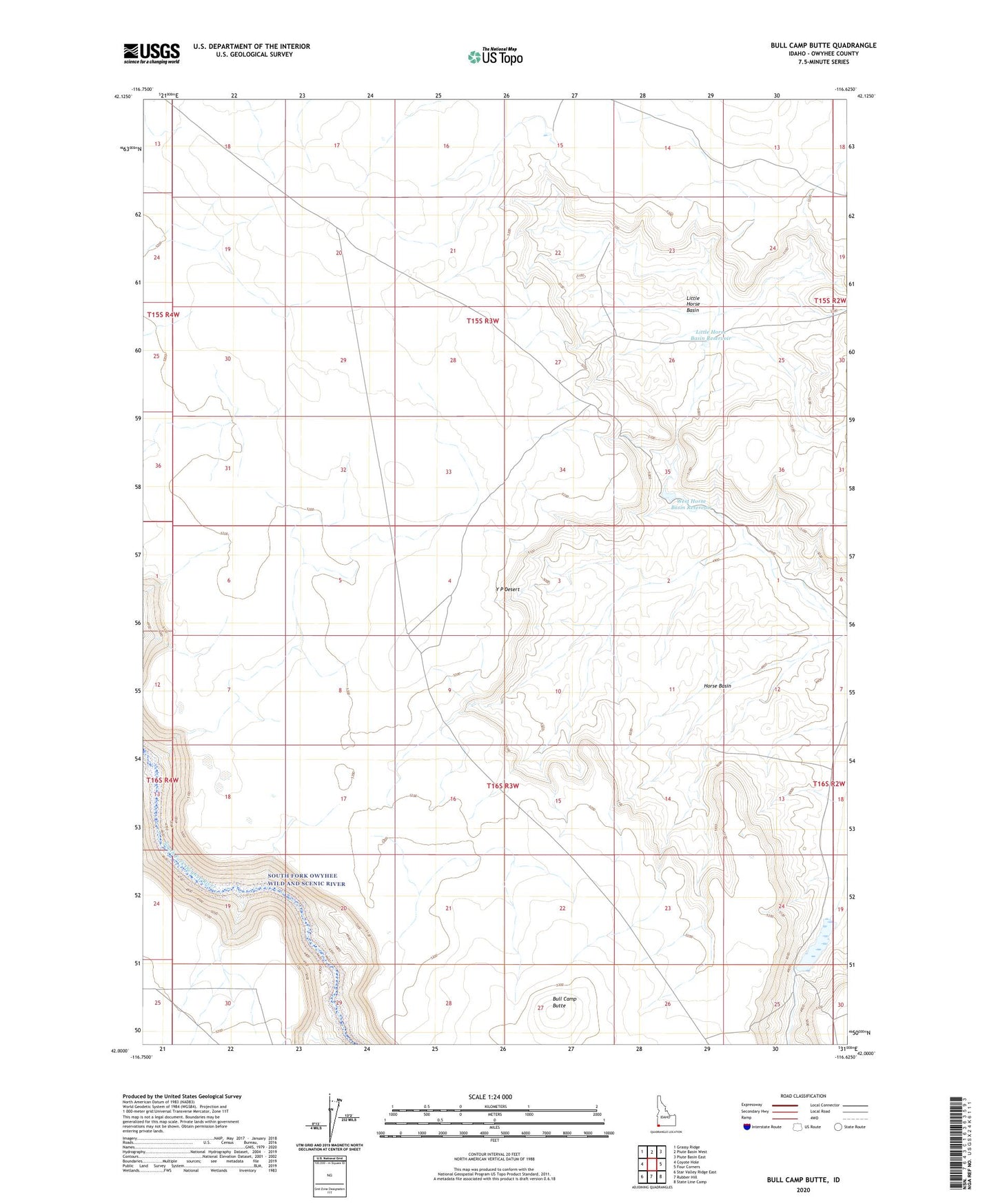 Bull Camp Butte Idaho US Topo Map Image