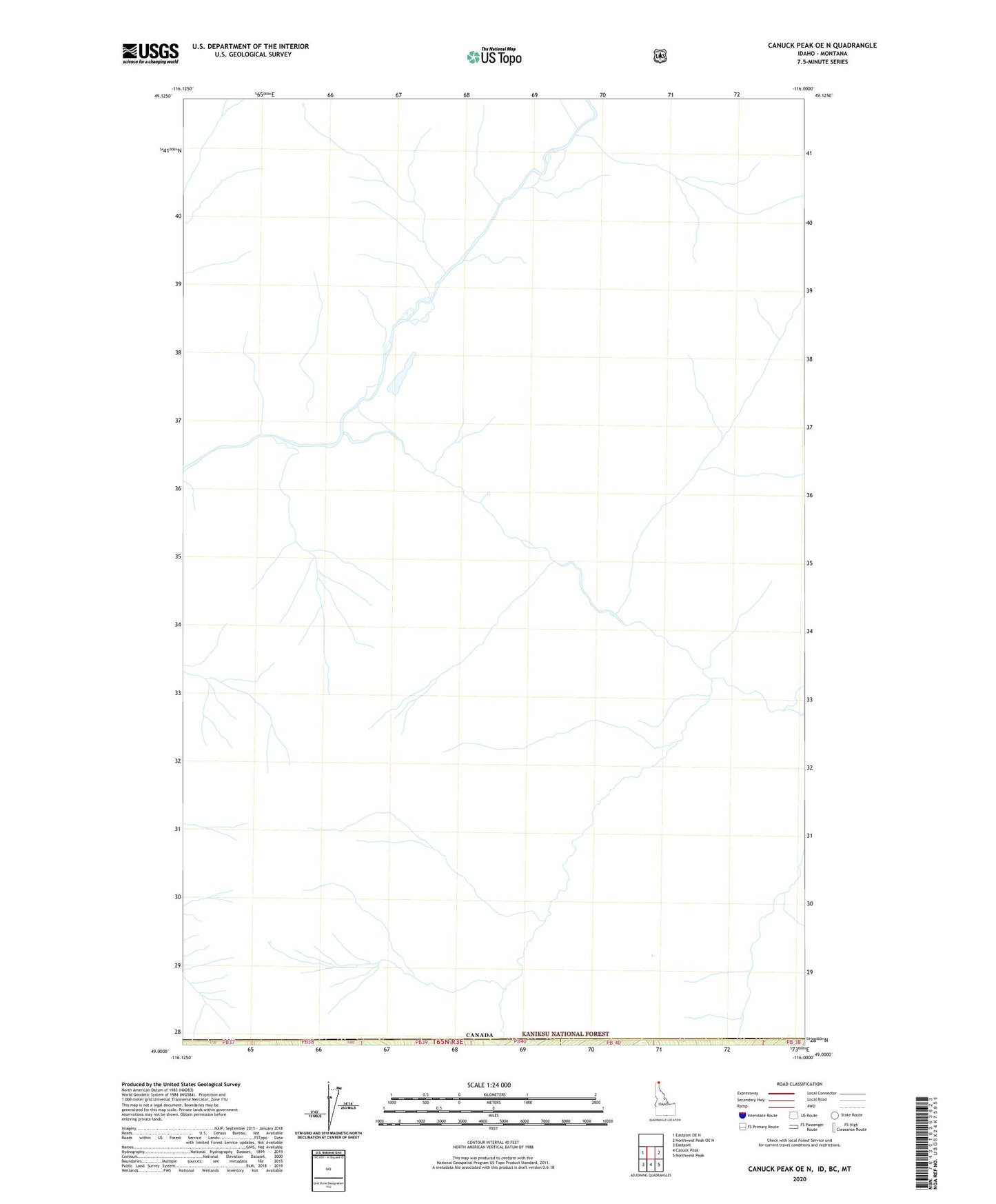 Canuck Peak OE N Idaho US Topo Map Image