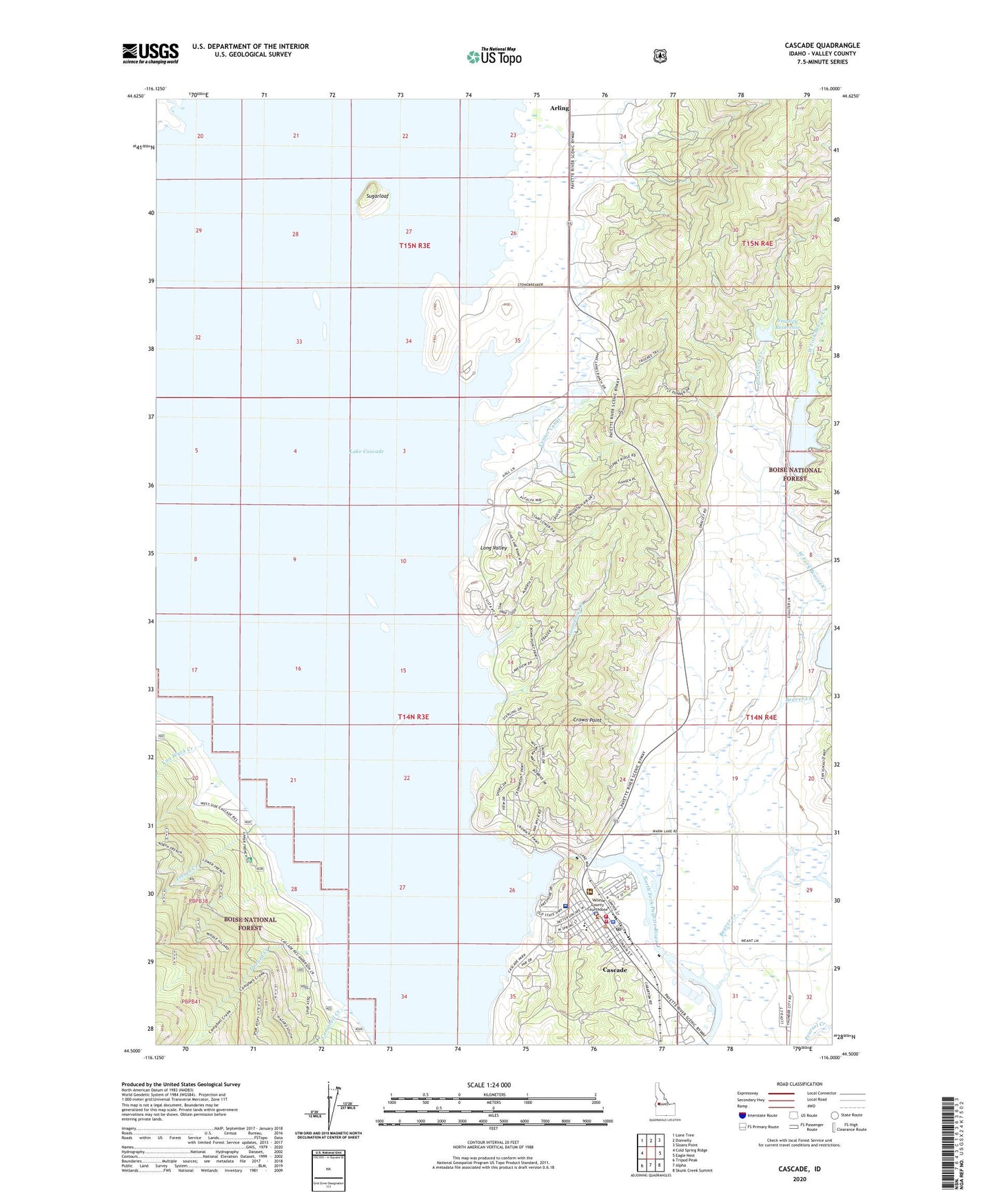 Cascade Idaho US Topo Map Image