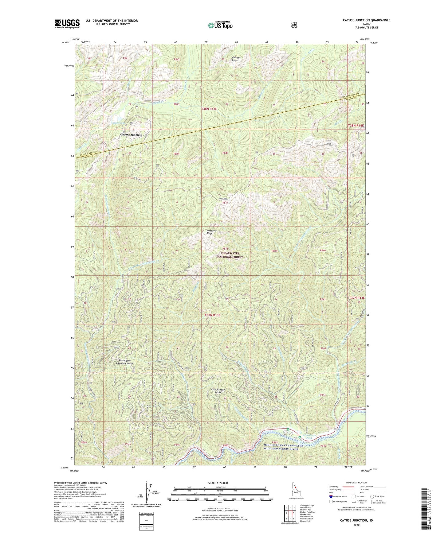 Cayuse Junction Idaho US Topo Map Image