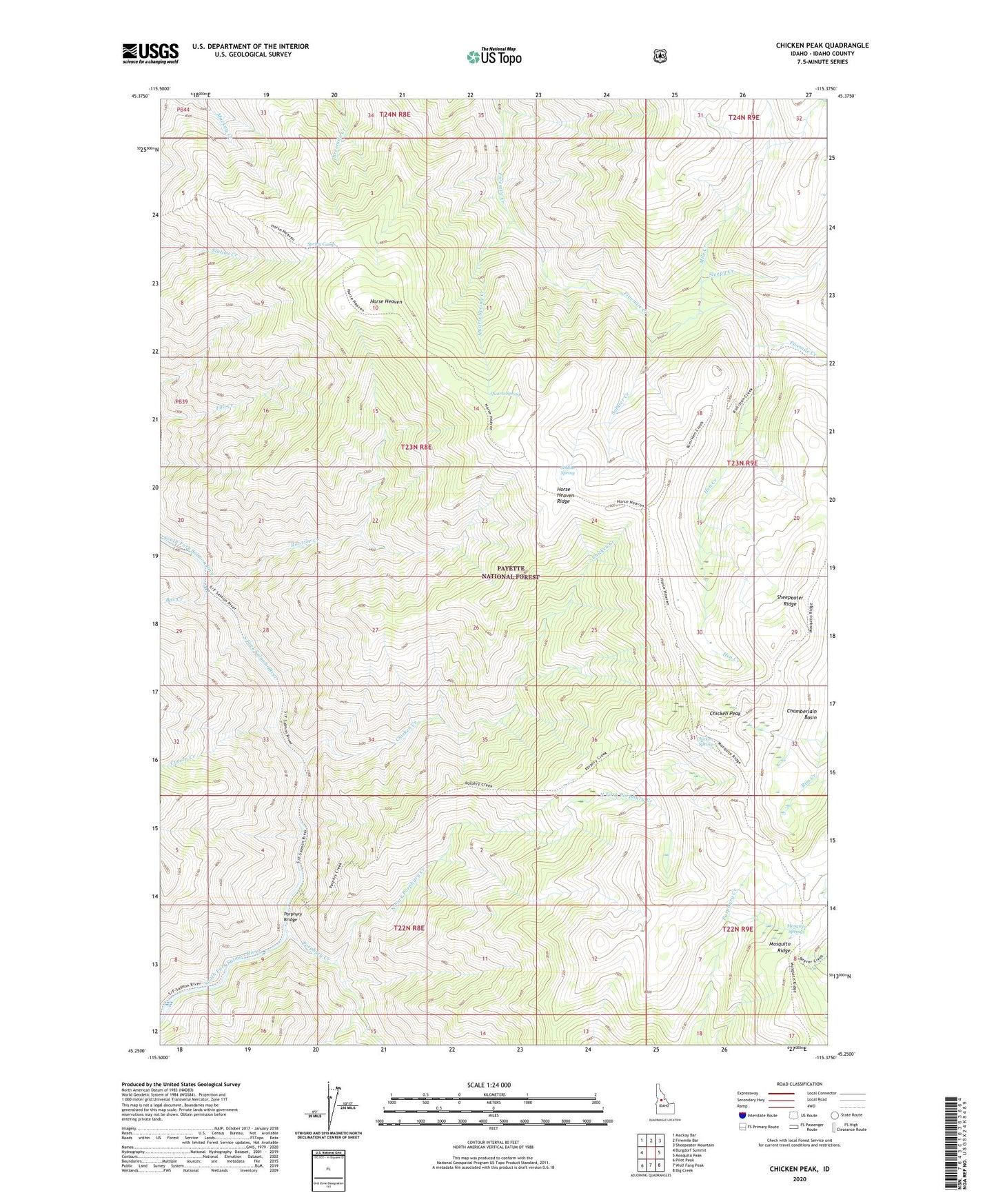 Chicken Peak Idaho US Topo Map Image