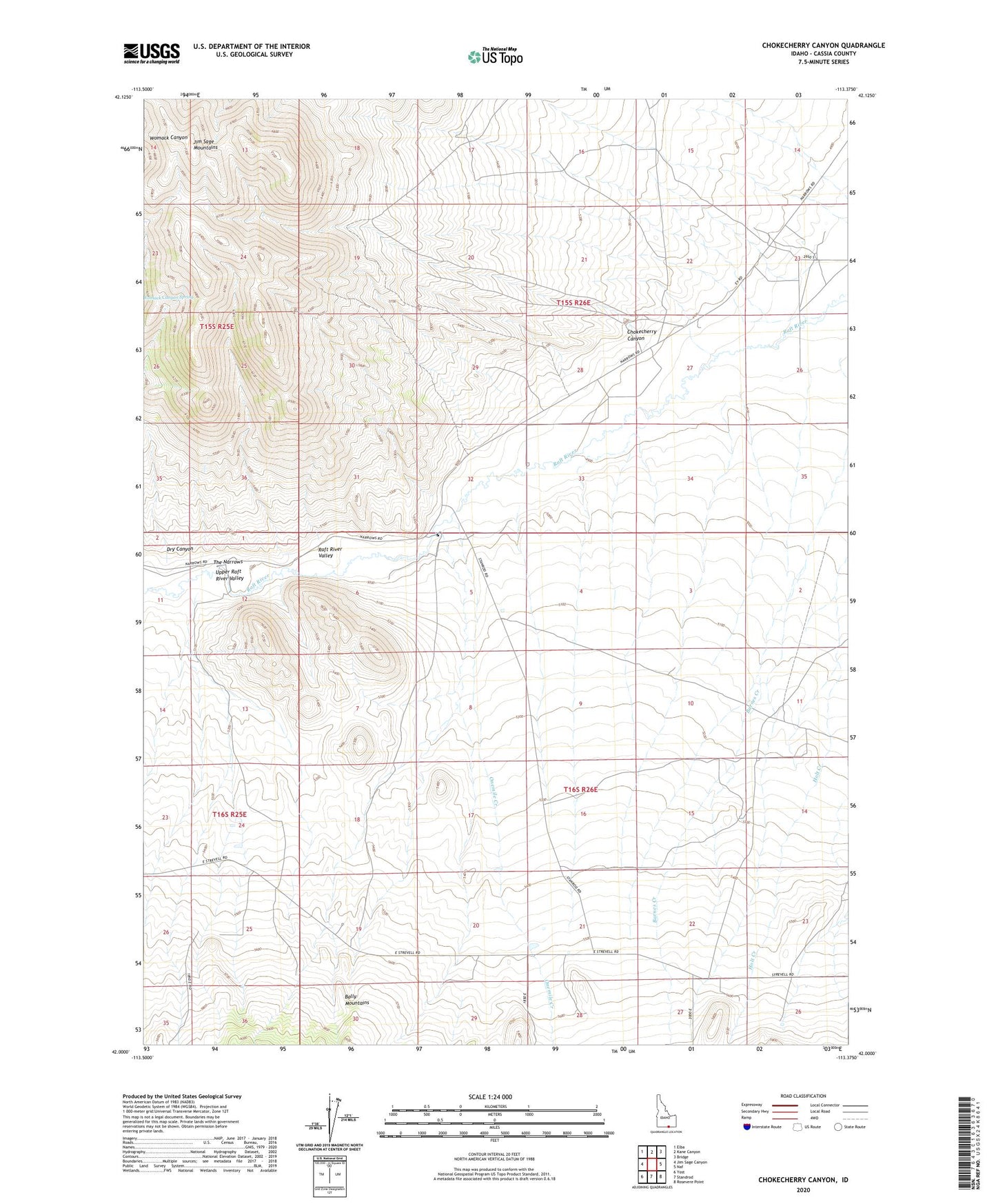 Chokecherry Canyon Idaho US Topo Map Image