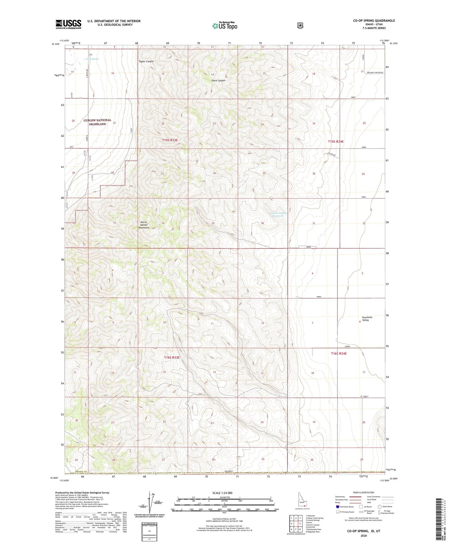 Co-op Spring Idaho US Topo Map Image