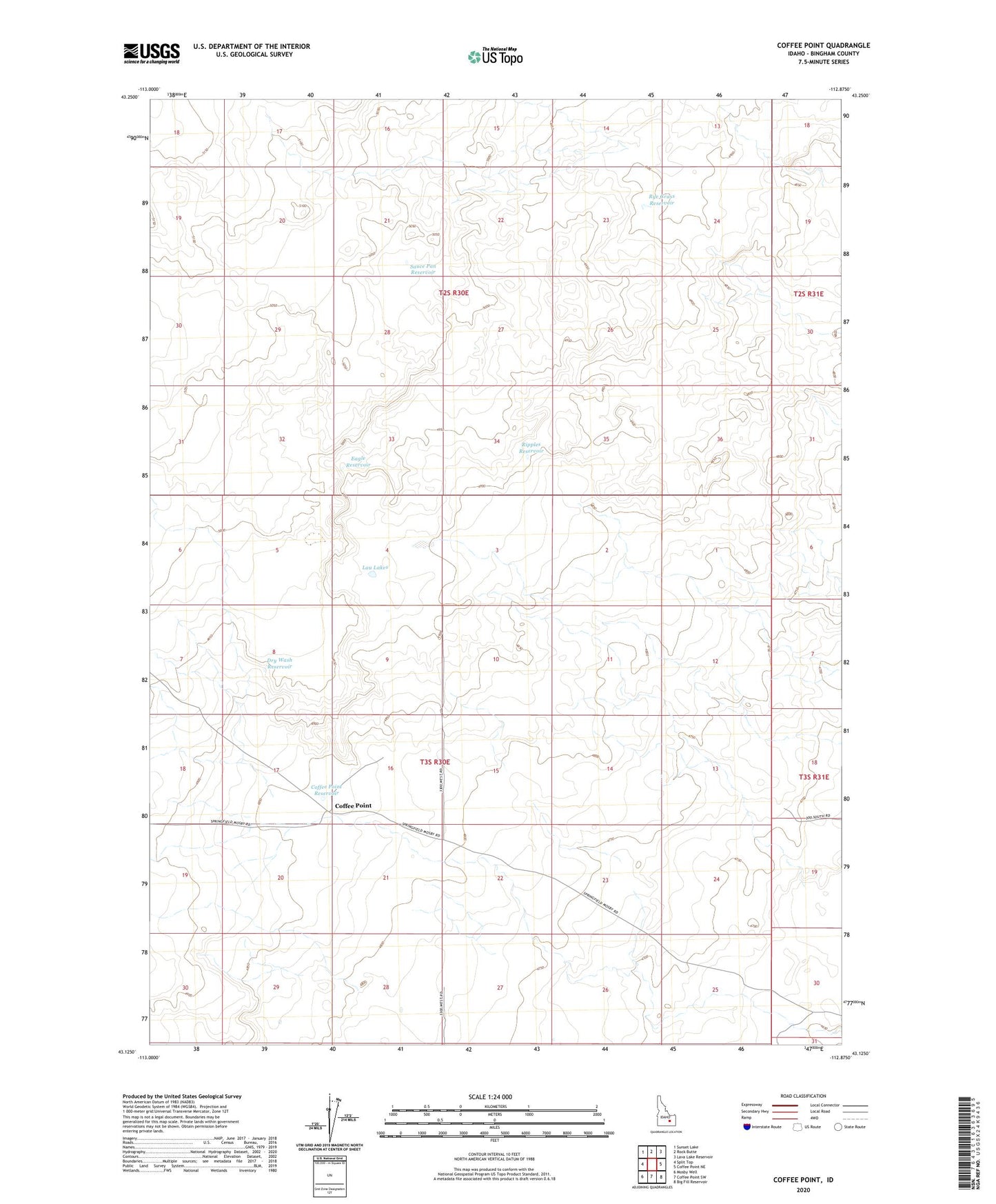 Coffee Point Idaho US Topo Map Image