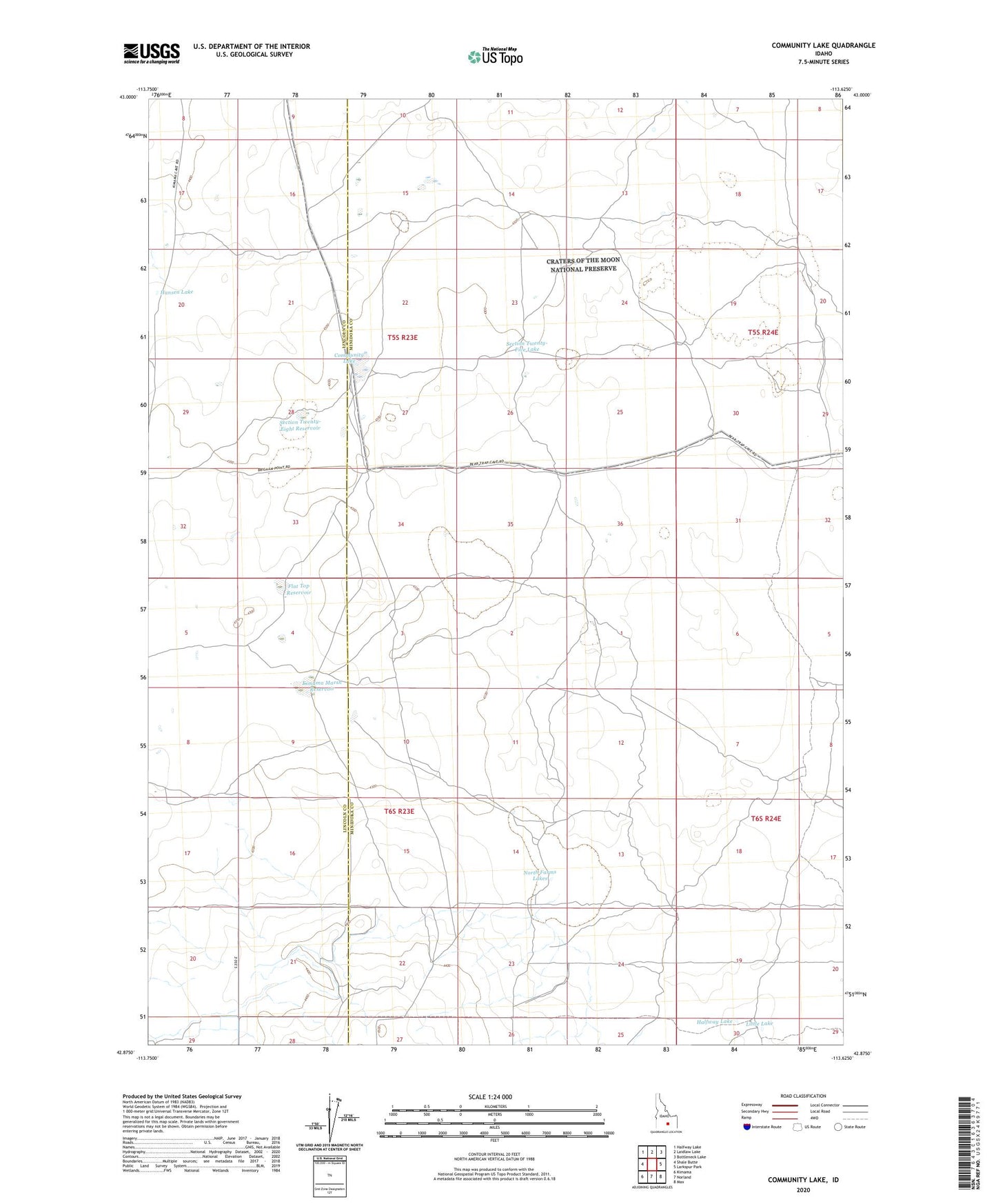 Community Lake Idaho US Topo Map Image