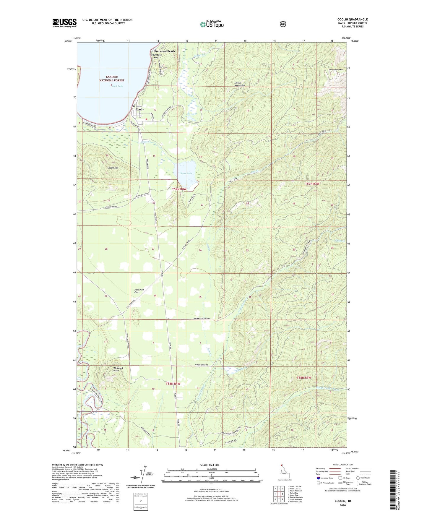 Coolin Idaho US Topo Map Image