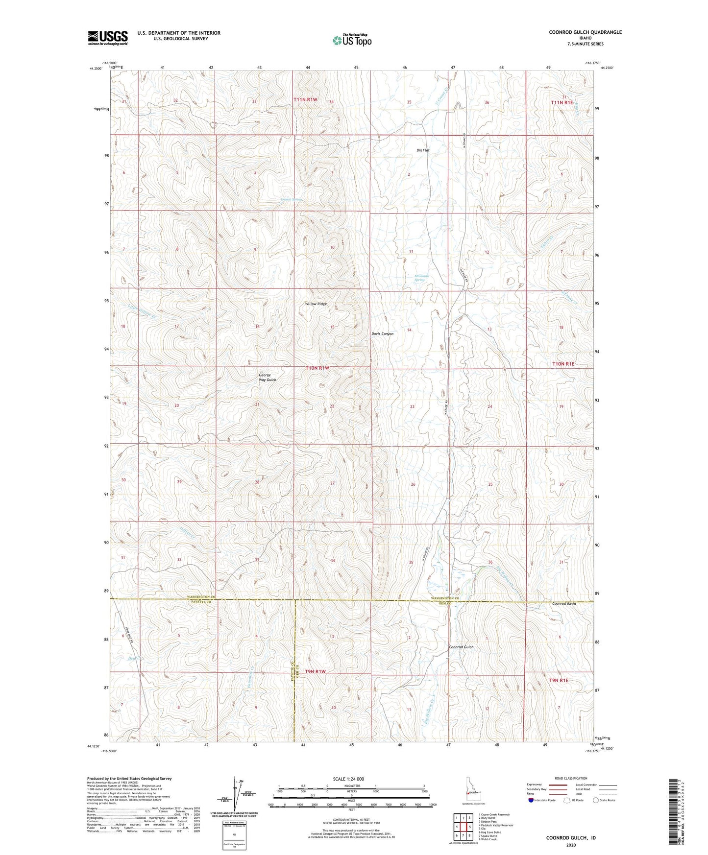 Coonrod Gulch Idaho US Topo Map Image