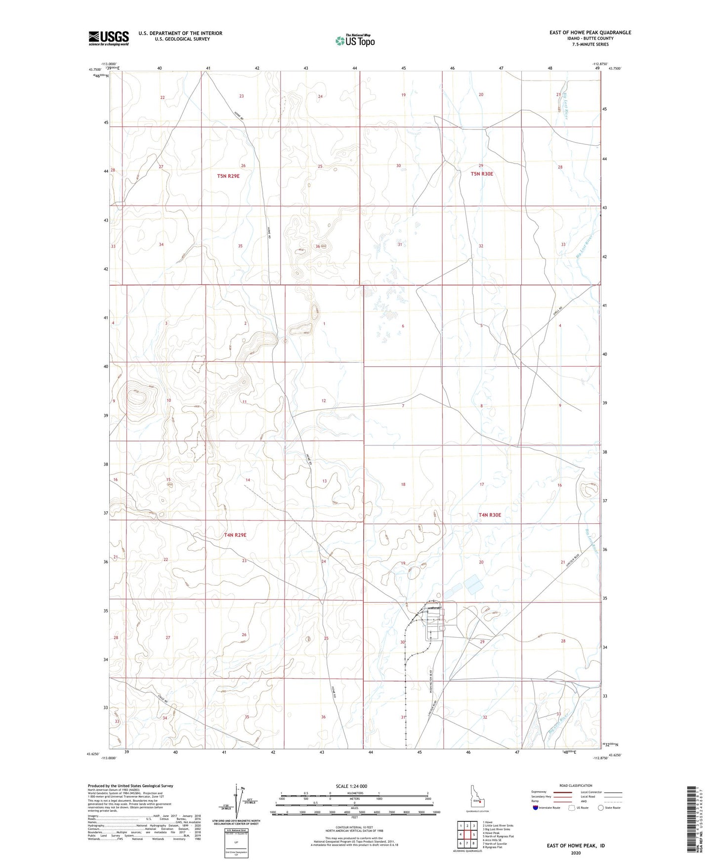 East of Howe Peak Idaho US Topo Map Image