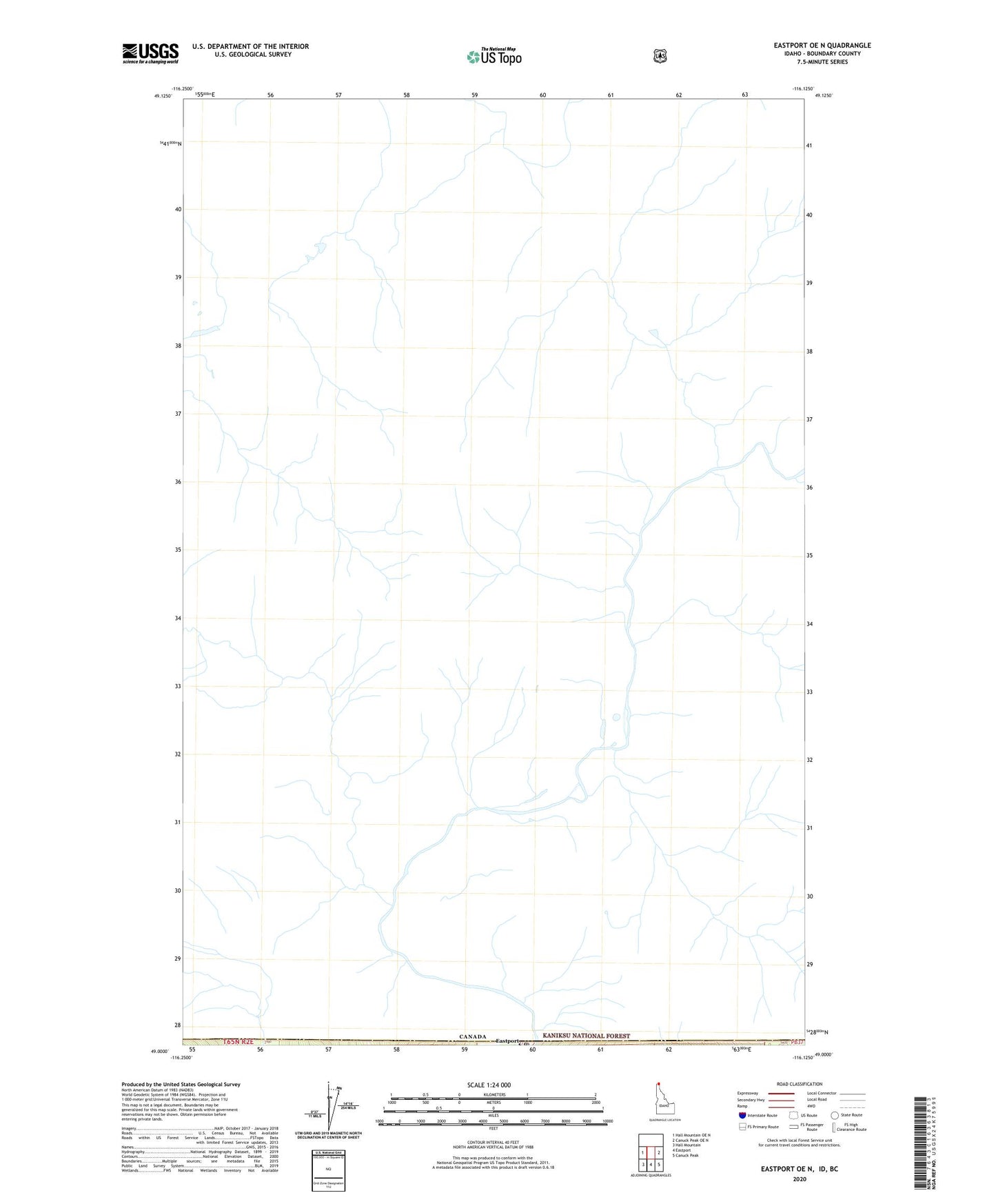 Eastport OE N Idaho US Topo Map Image