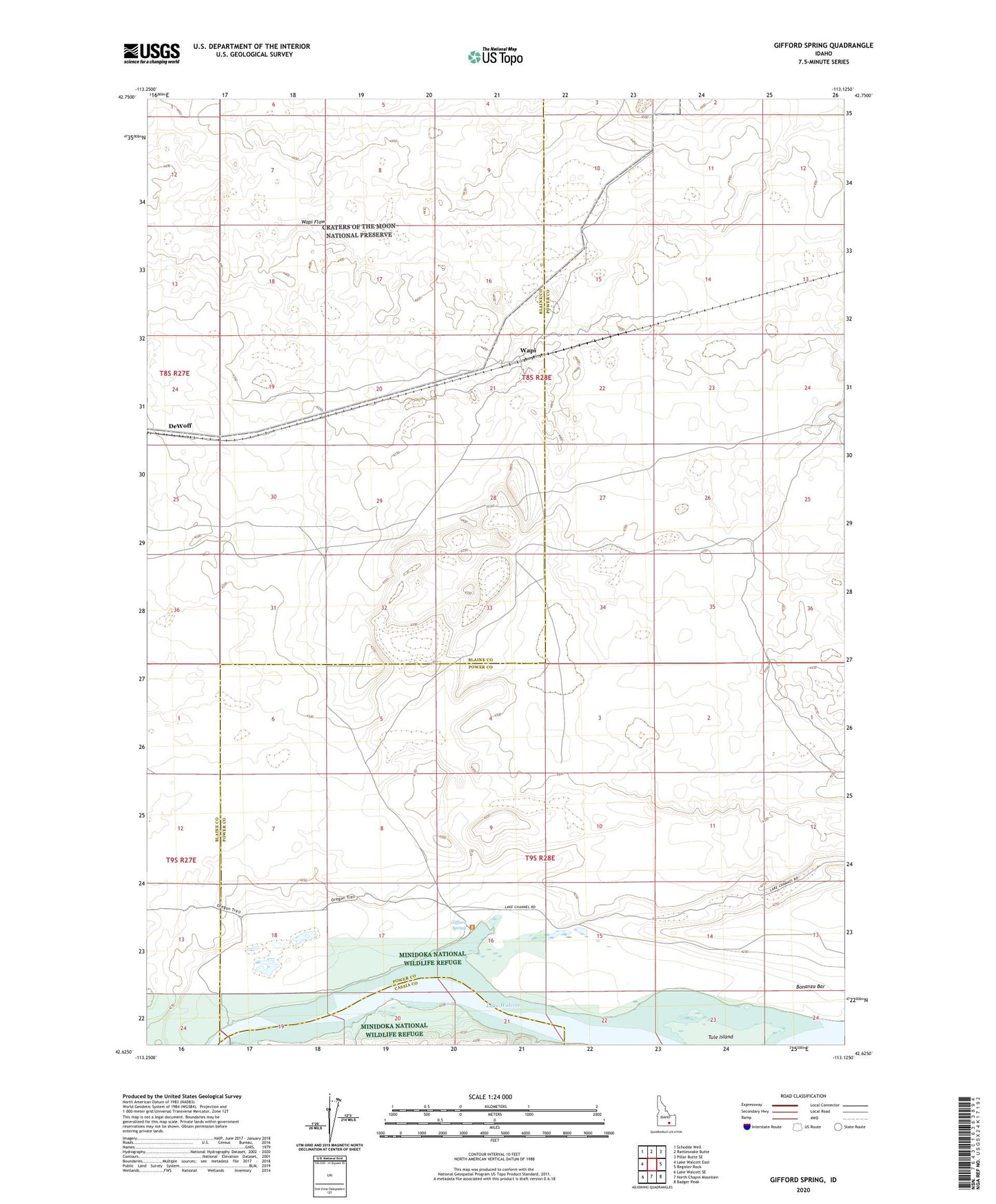 Gifford Spring Idaho US Topo Map Image