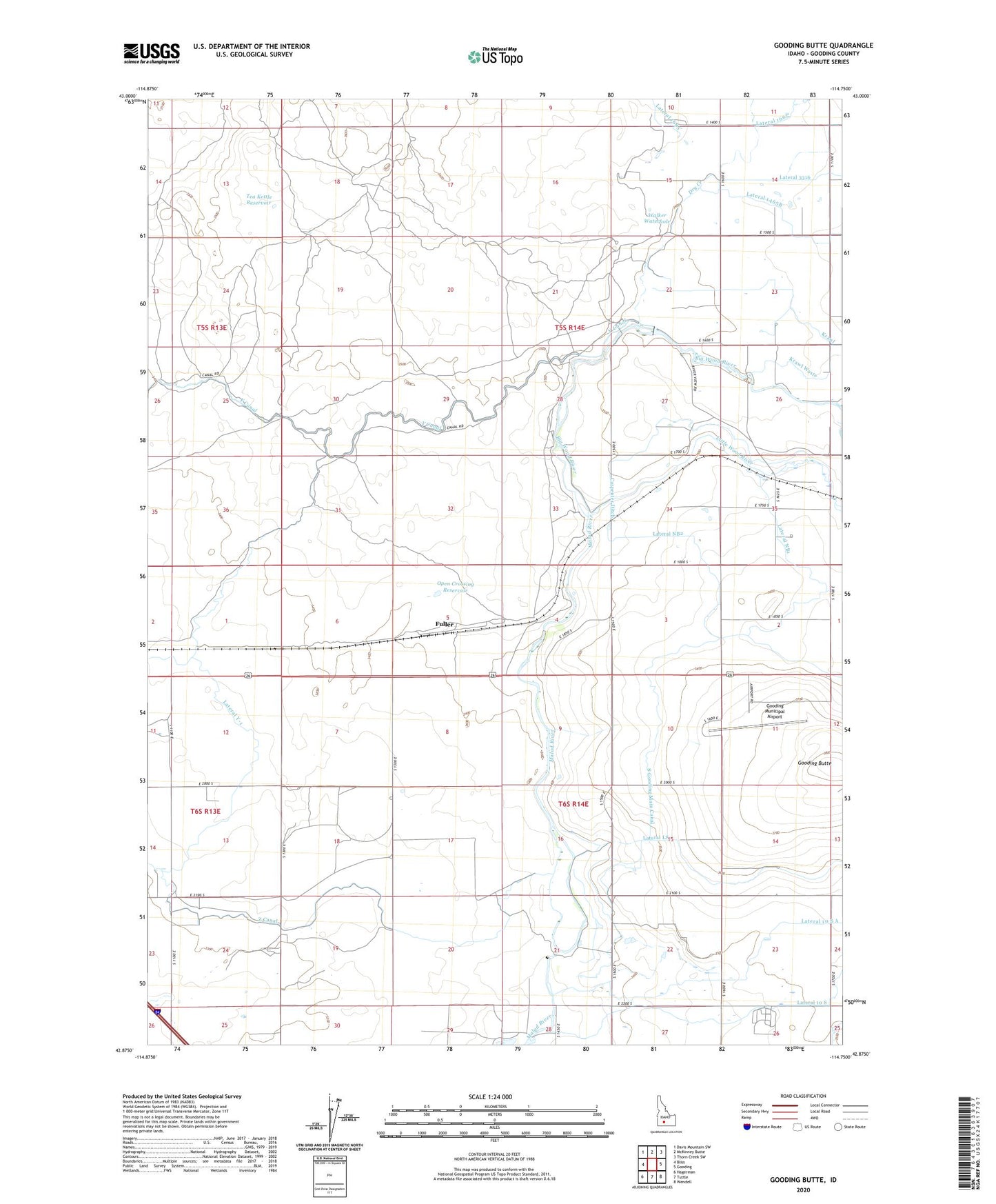 Gooding Butte Idaho US Topo Map Image