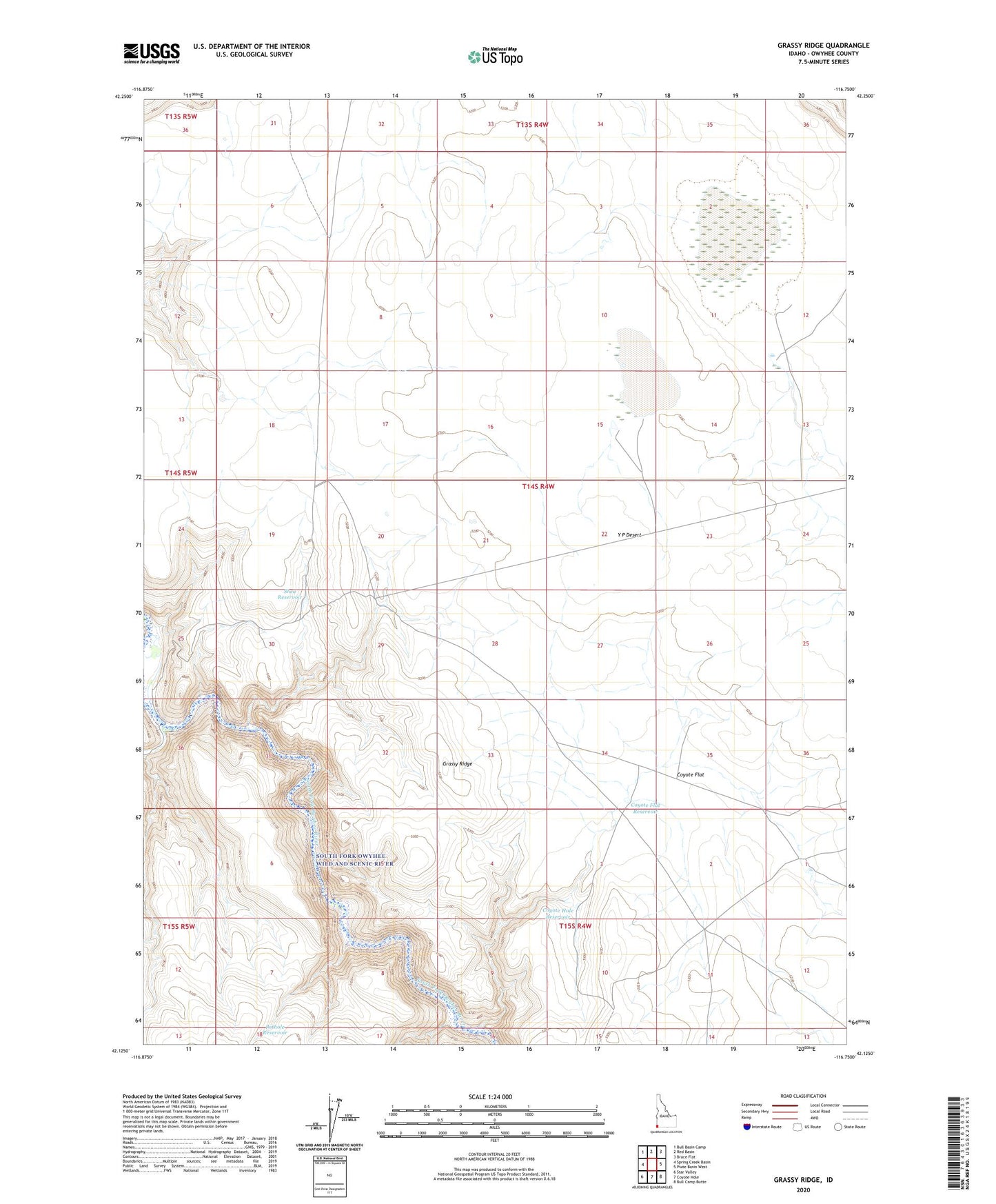 Grassy Ridge Idaho US Topo Map Image