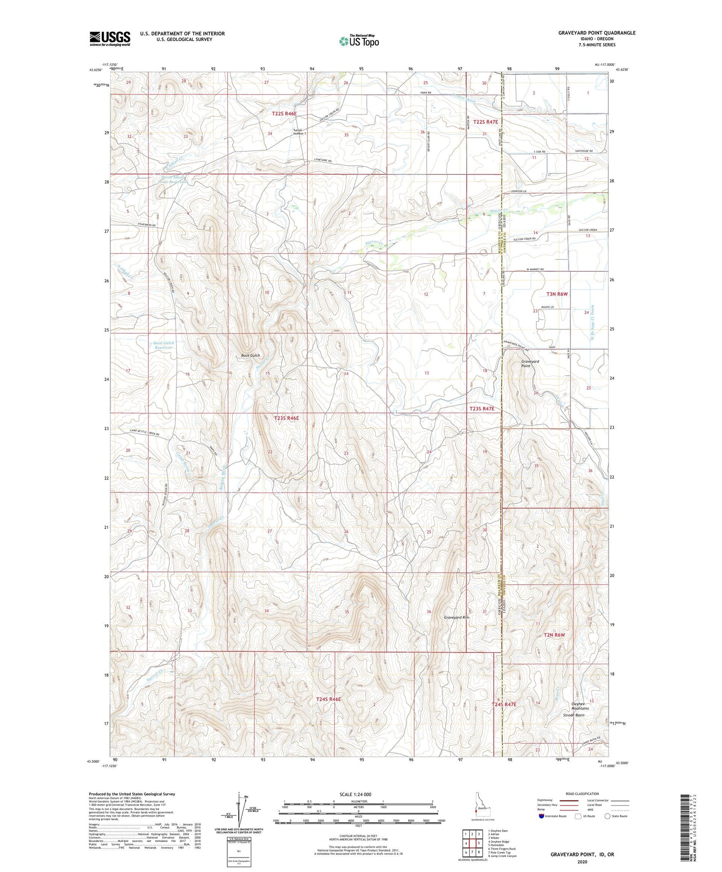 Graveyard Point Idaho US Topo Map Image