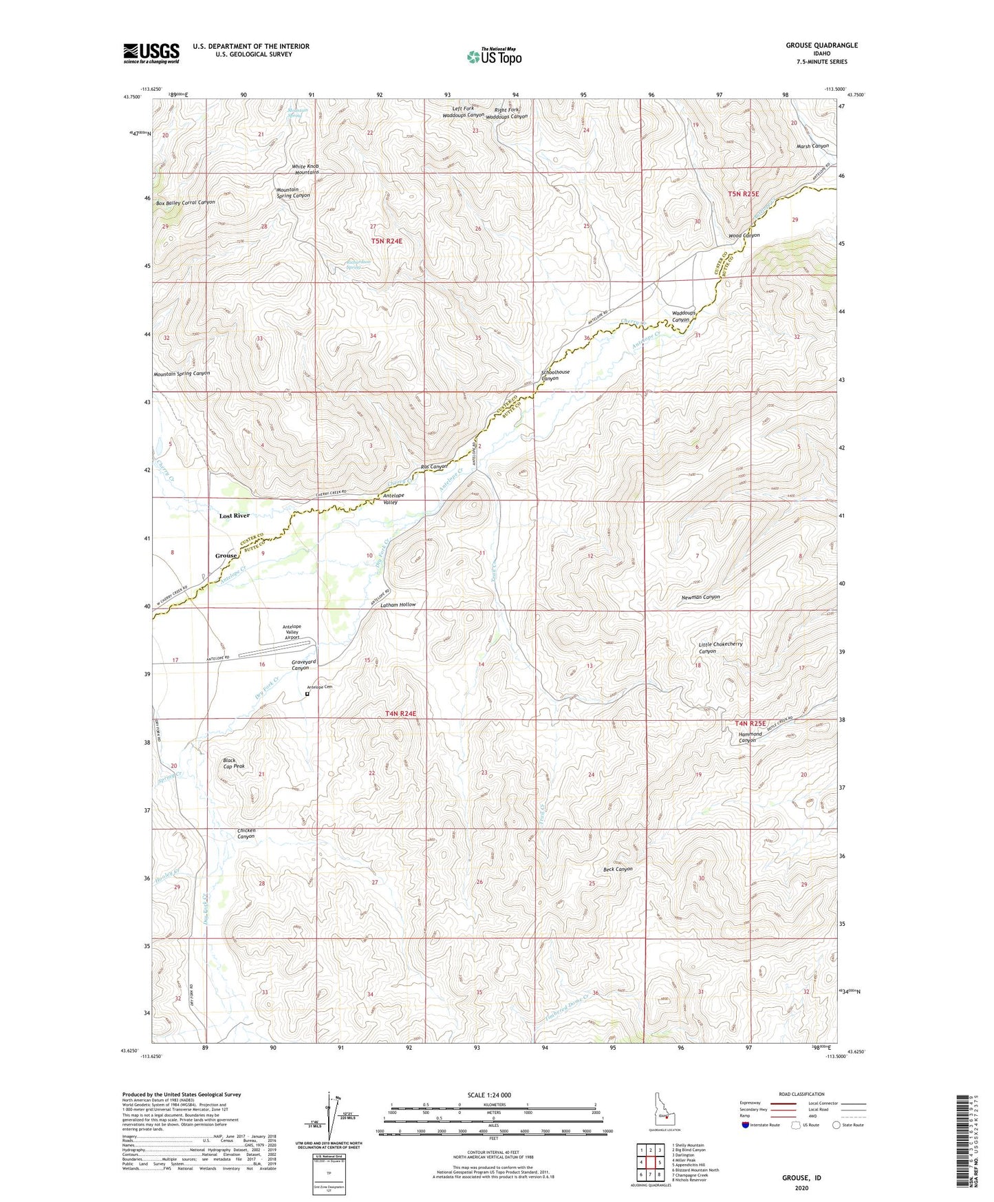 Grouse Idaho US Topo Map Image