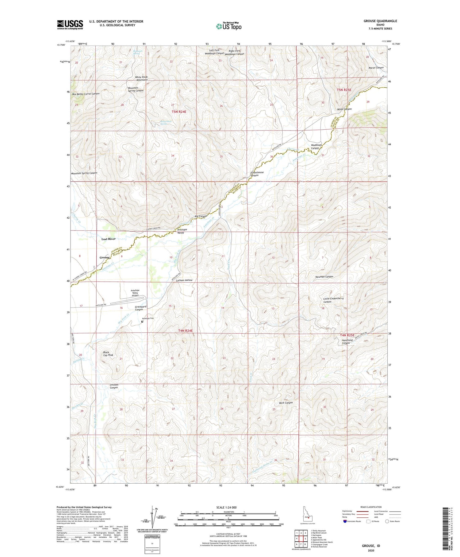 Grouse Idaho US Topo Map Image
