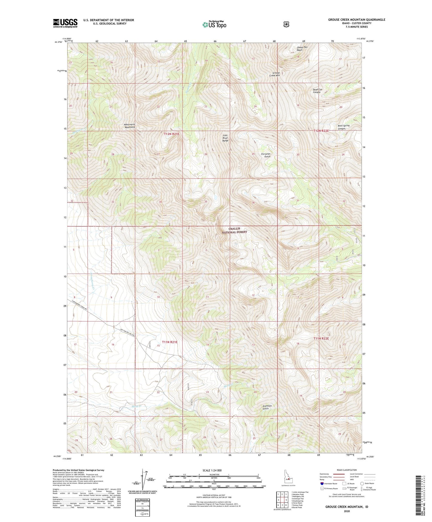 Grouse Creek Mountain Idaho US Topo Map Image