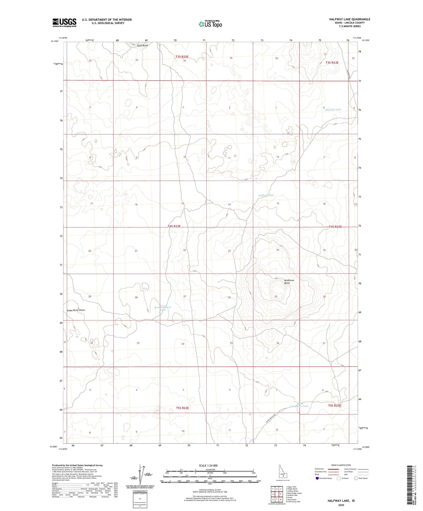 Halfway Lake Idaho US Topo Map Image
