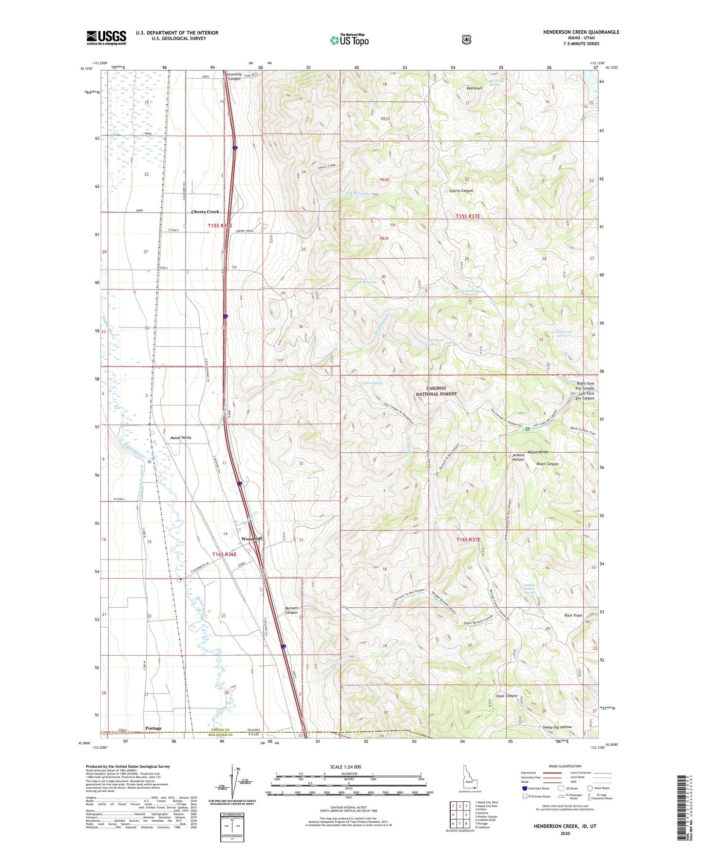 Henderson Creek Idaho US Topo Map Image