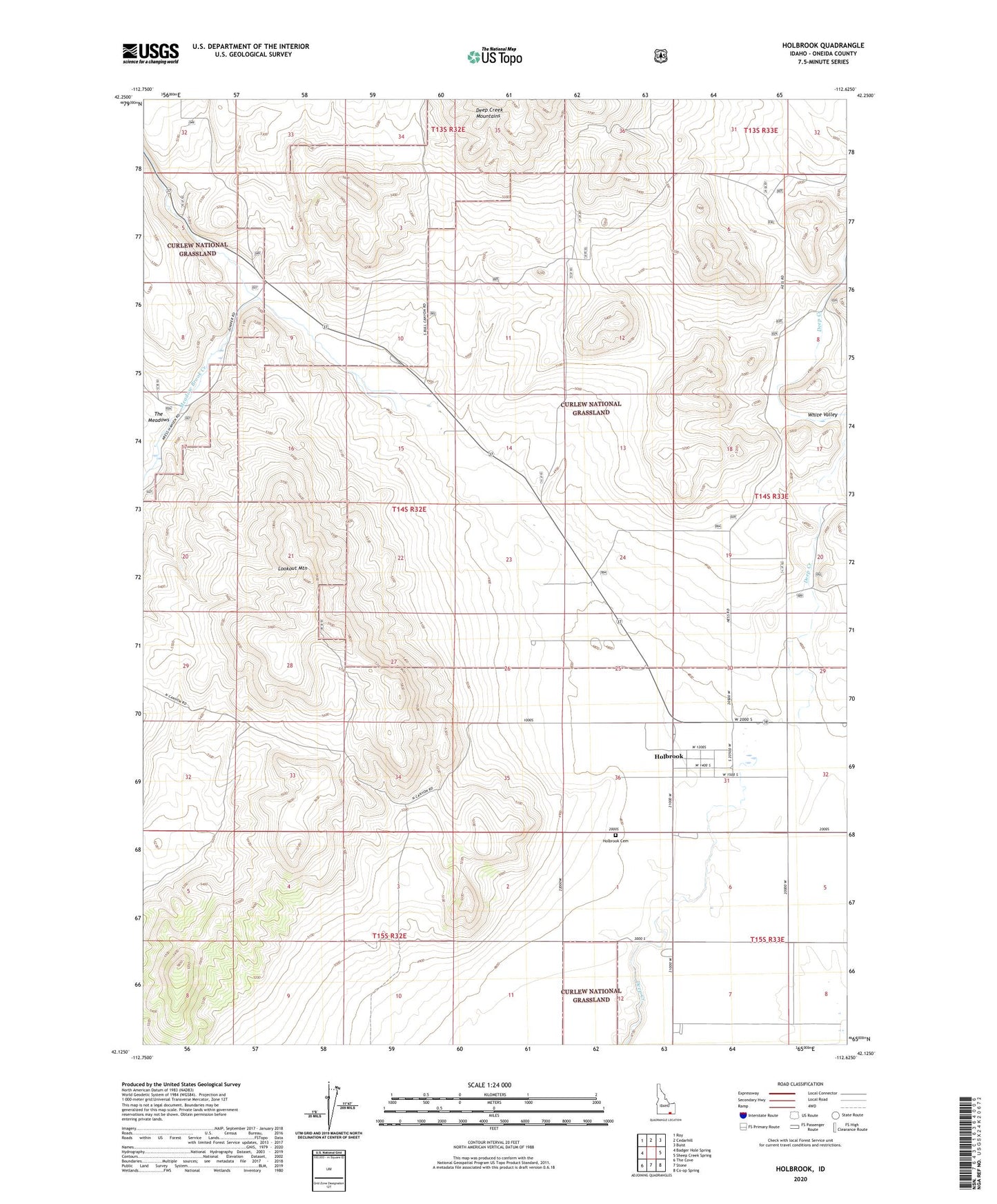 Holbrook Idaho US Topo Map Image