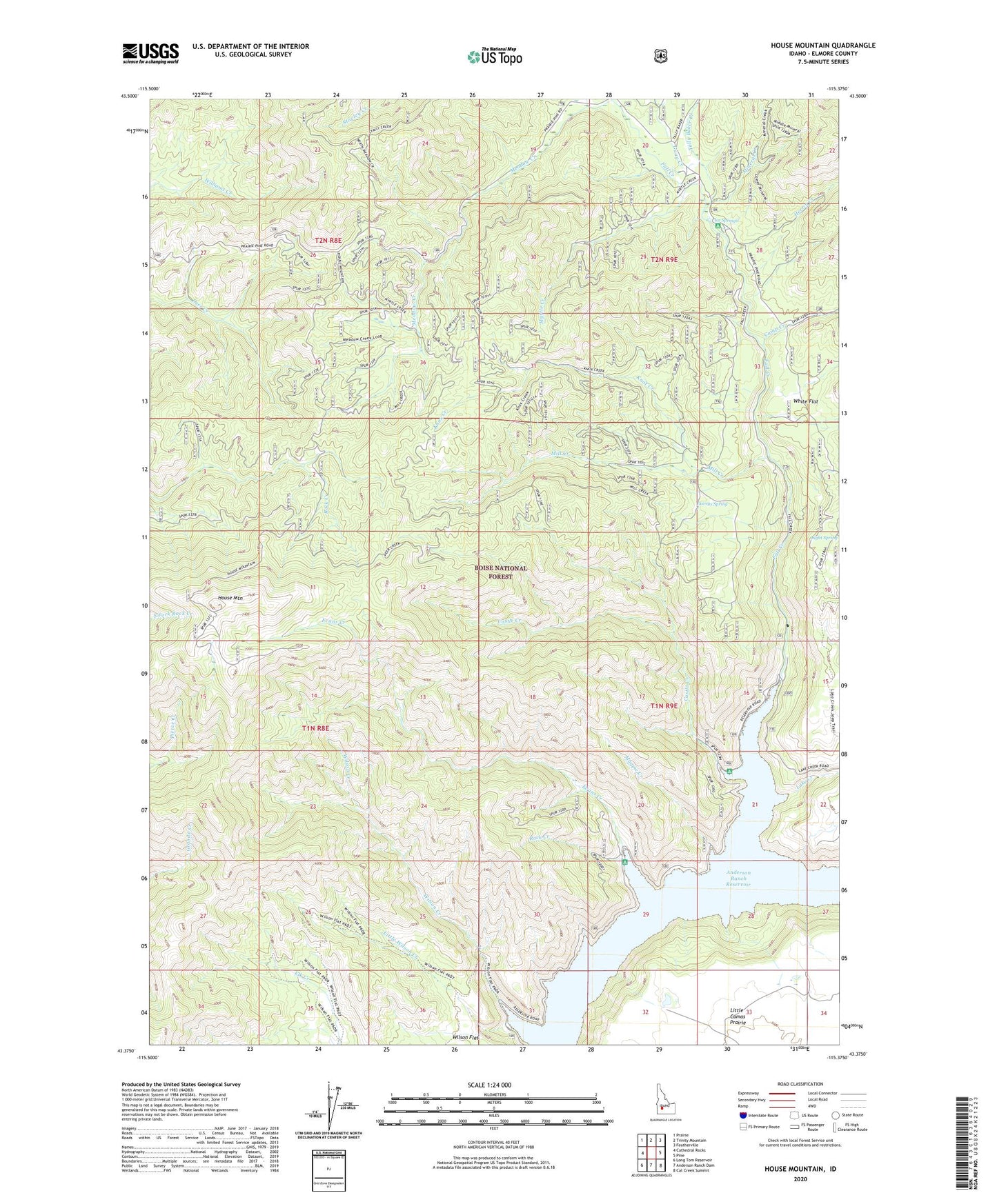 House Mountain Idaho US Topo Map Image