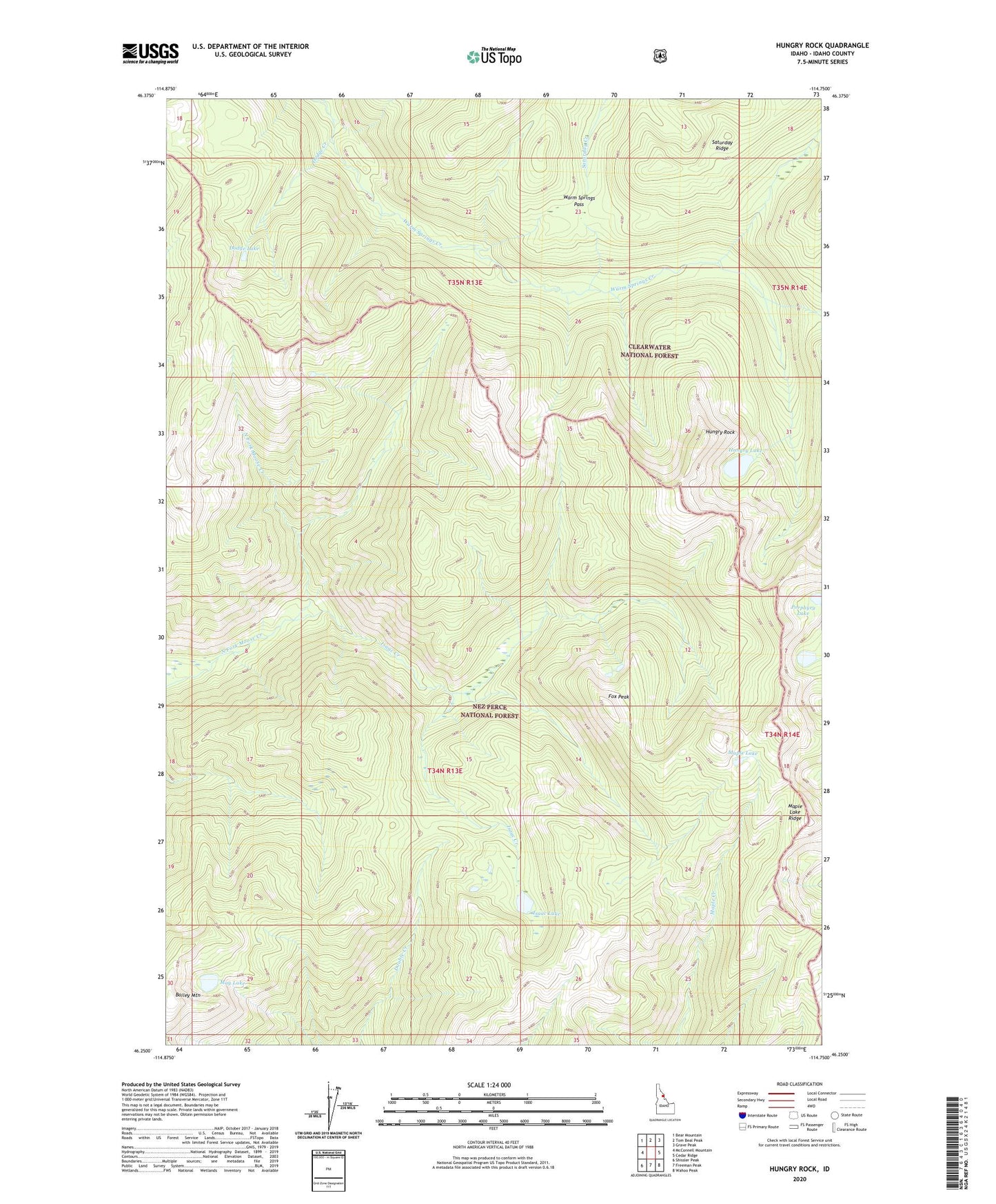 Hungry Rock Idaho US Topo Map Image