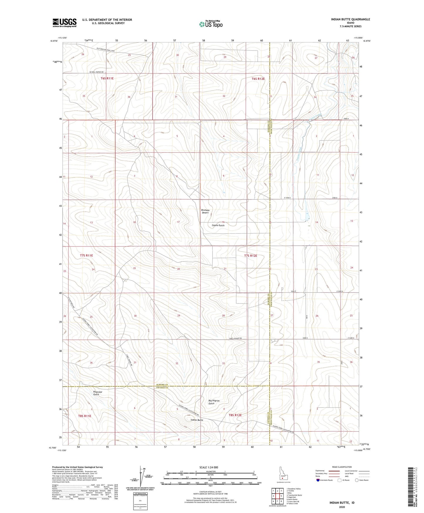 Indian Butte Idaho US Topo Map Image