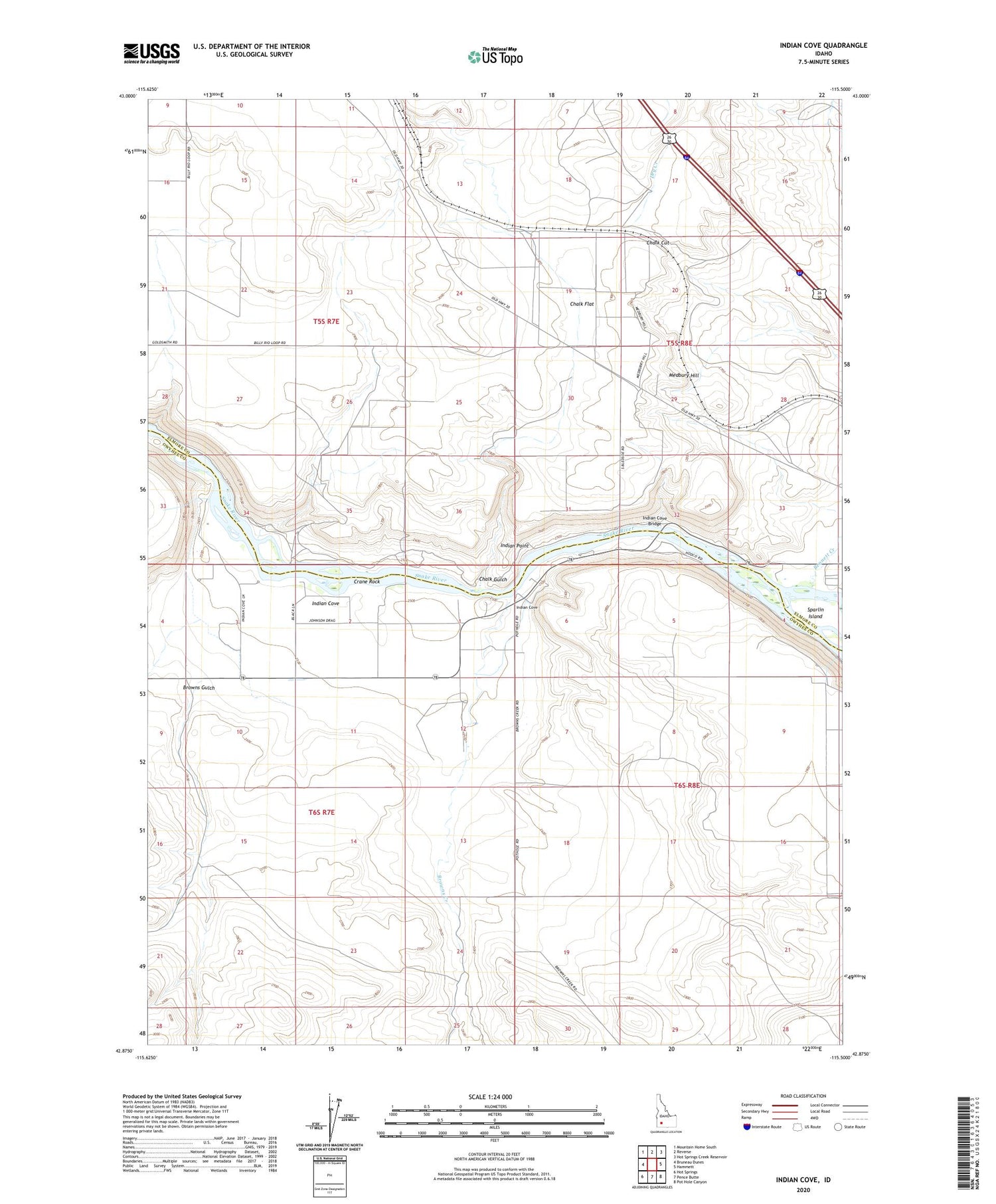 Indian Cove Idaho US Topo Map Image