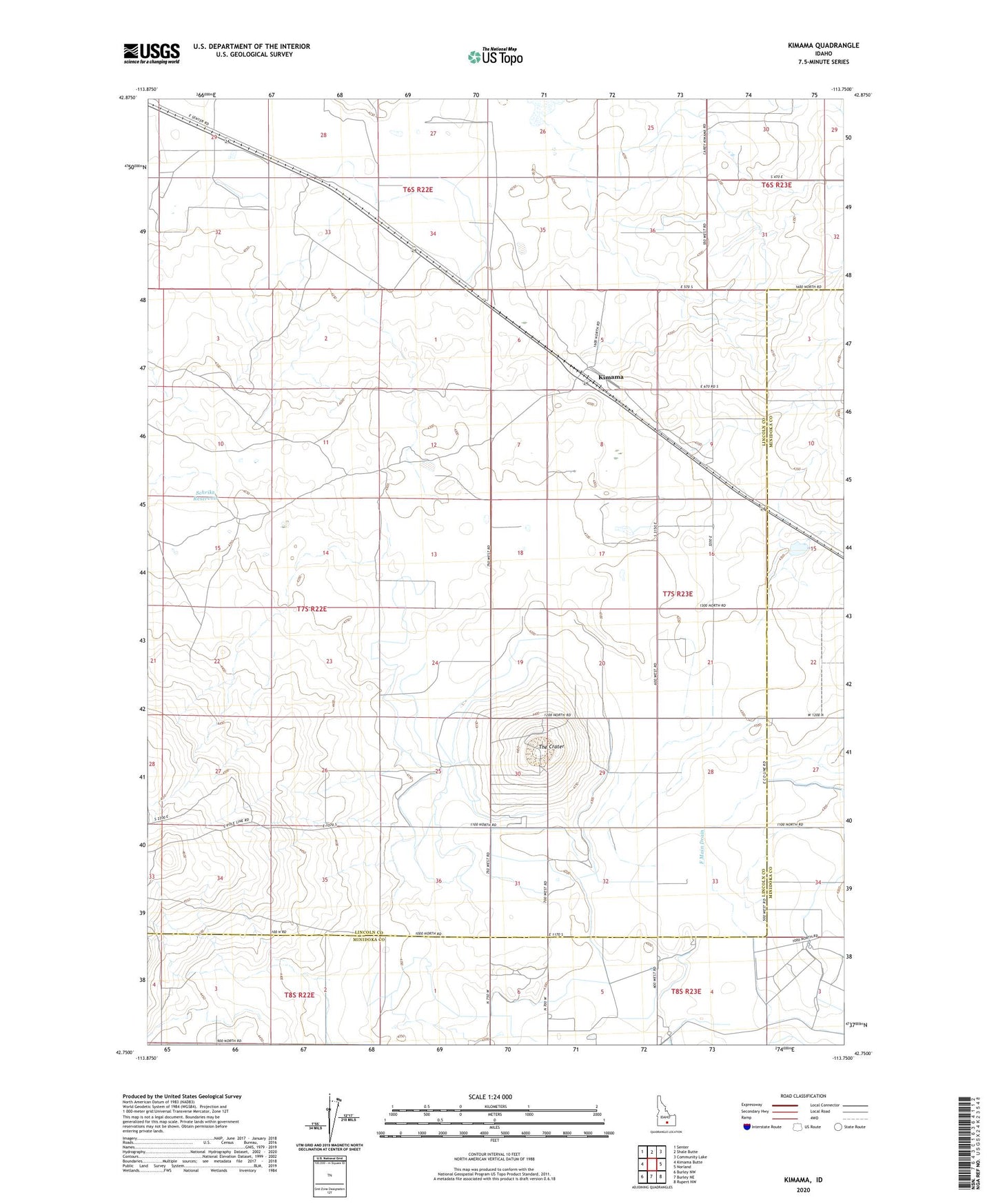 Kimama Idaho US Topo Map Image