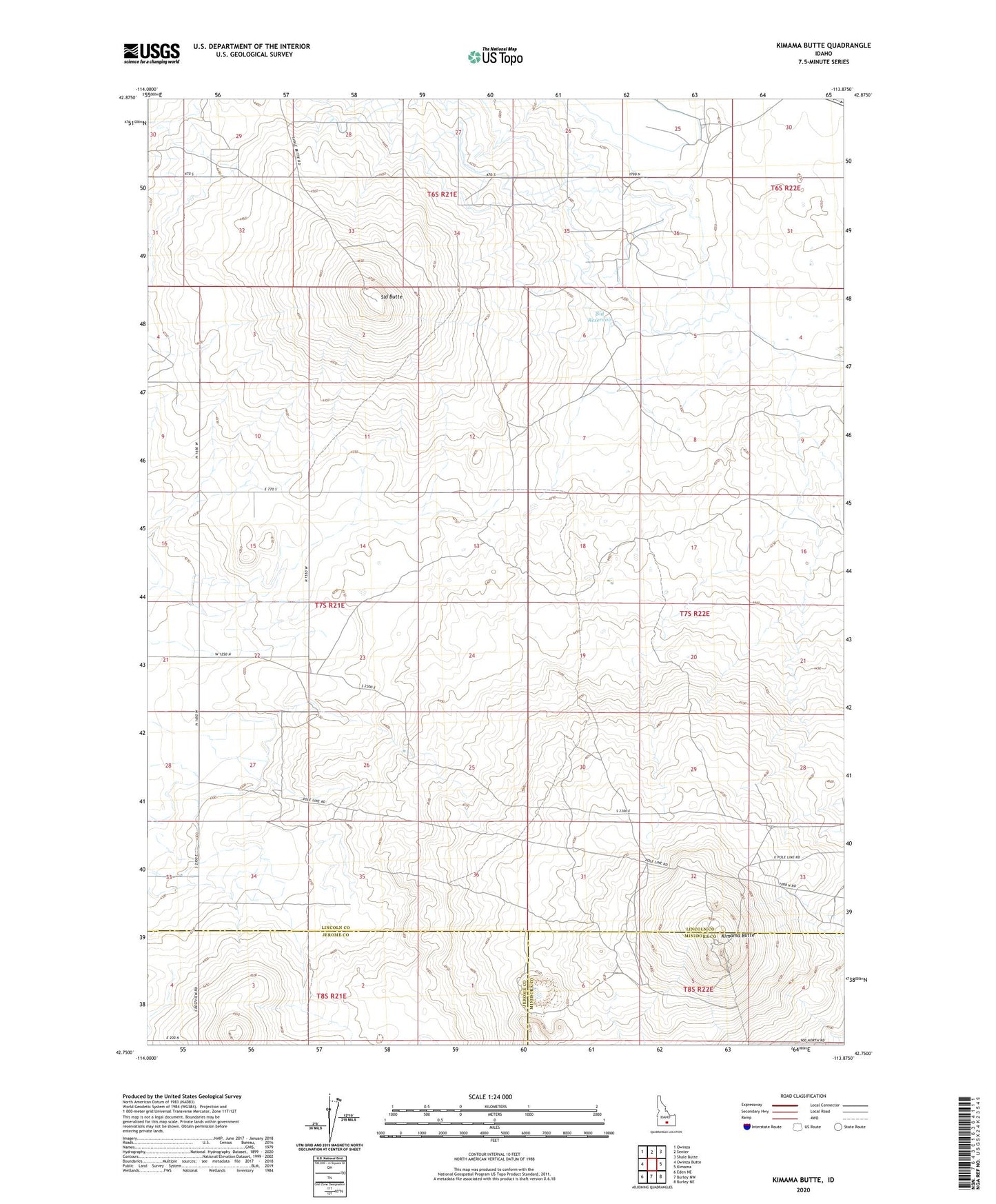 Kimama Butte Idaho US Topo Map Image