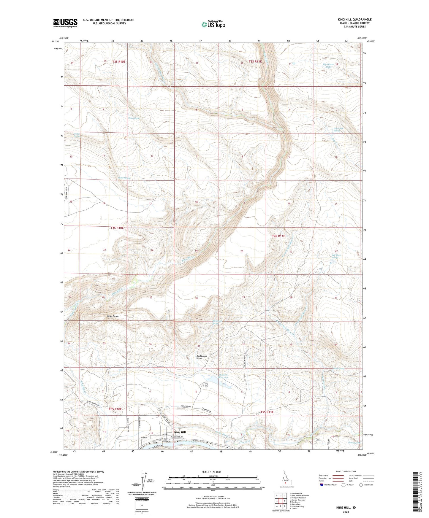 King Hill Idaho US Topo Map Image