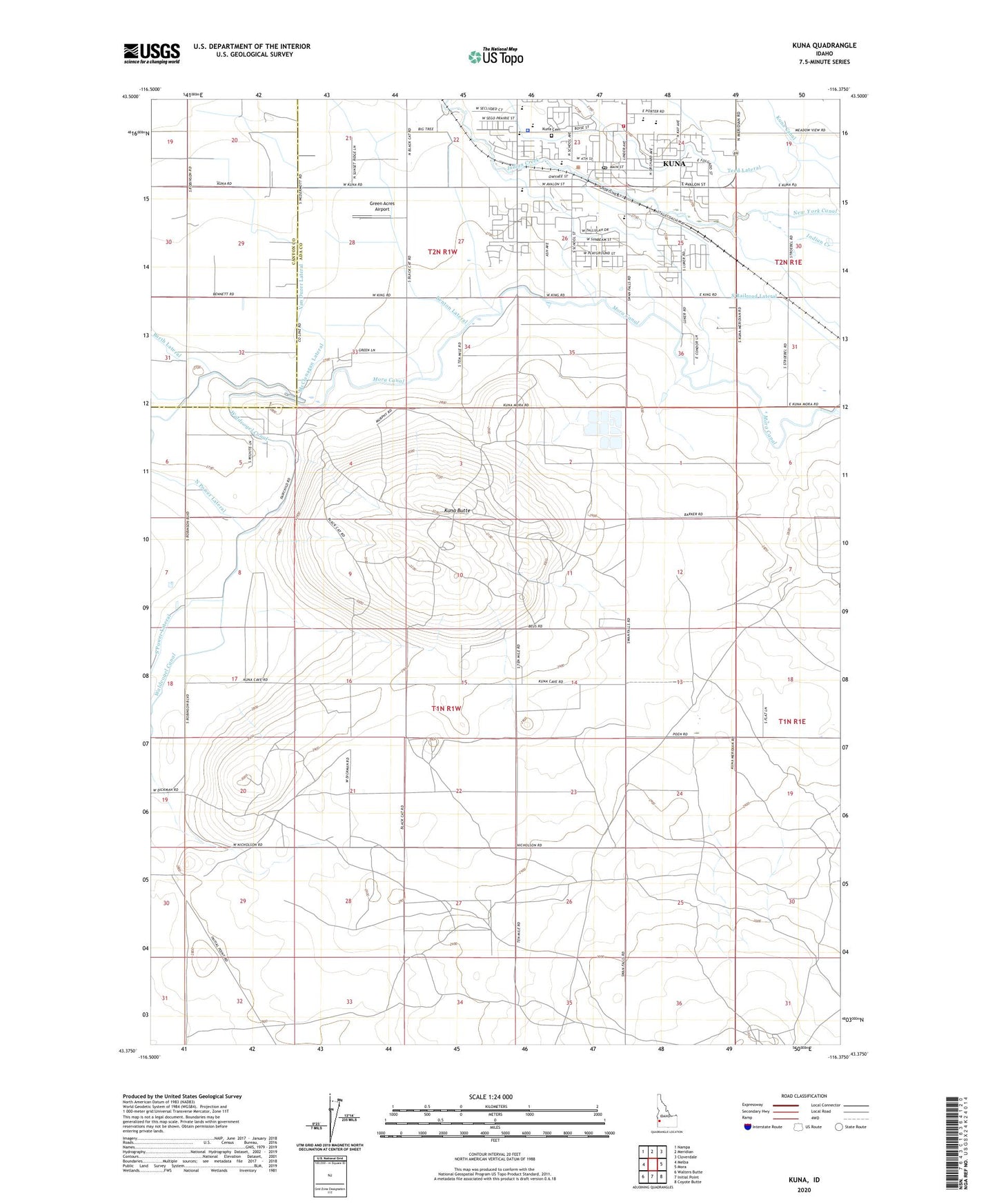 Kuna Idaho US Topo Map Image