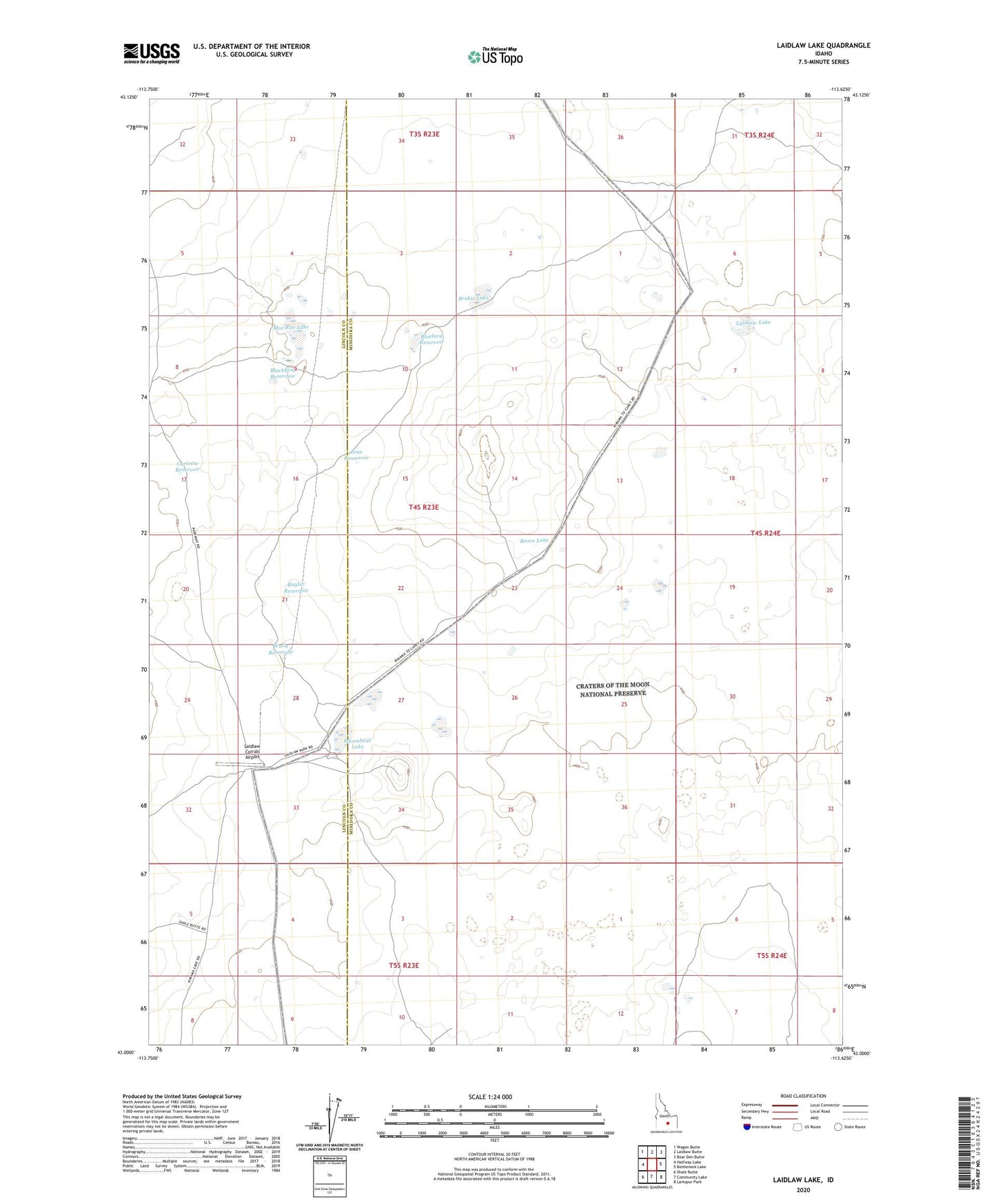 Laidlaw Lake Idaho US Topo Map Image