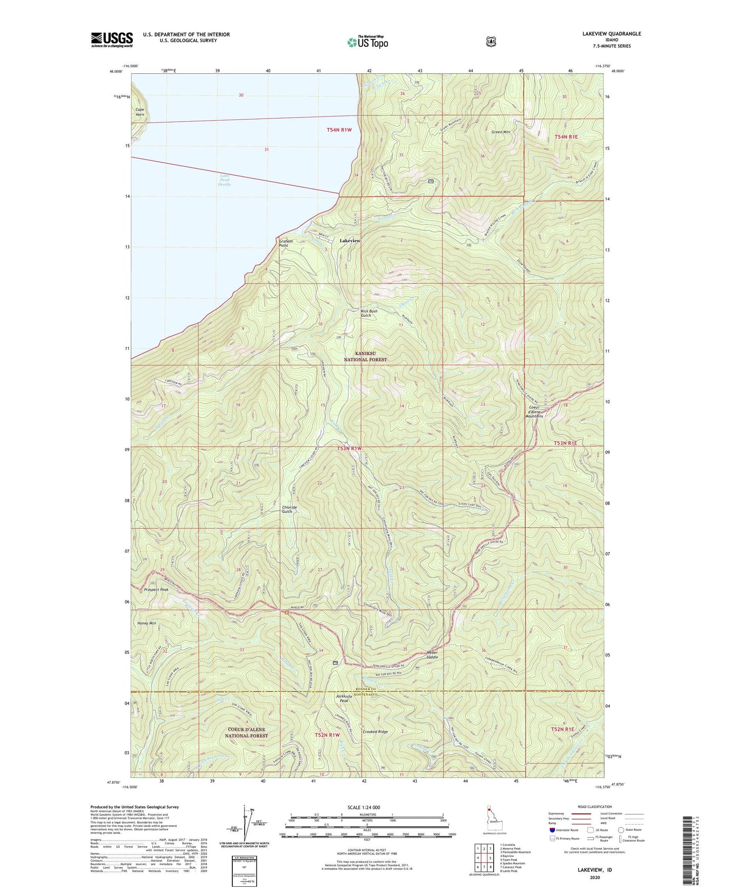 Lakeview Idaho US Topo Map Image