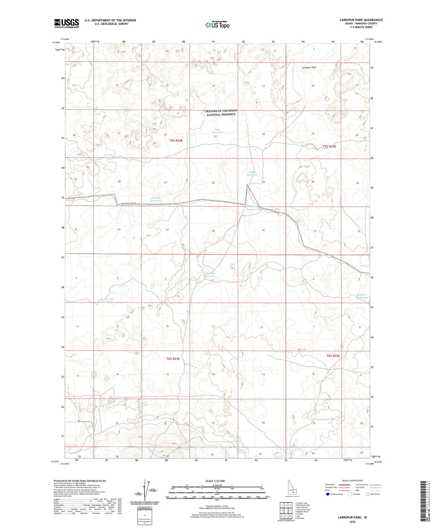 Larkspur Park Idaho US Topo Map Image