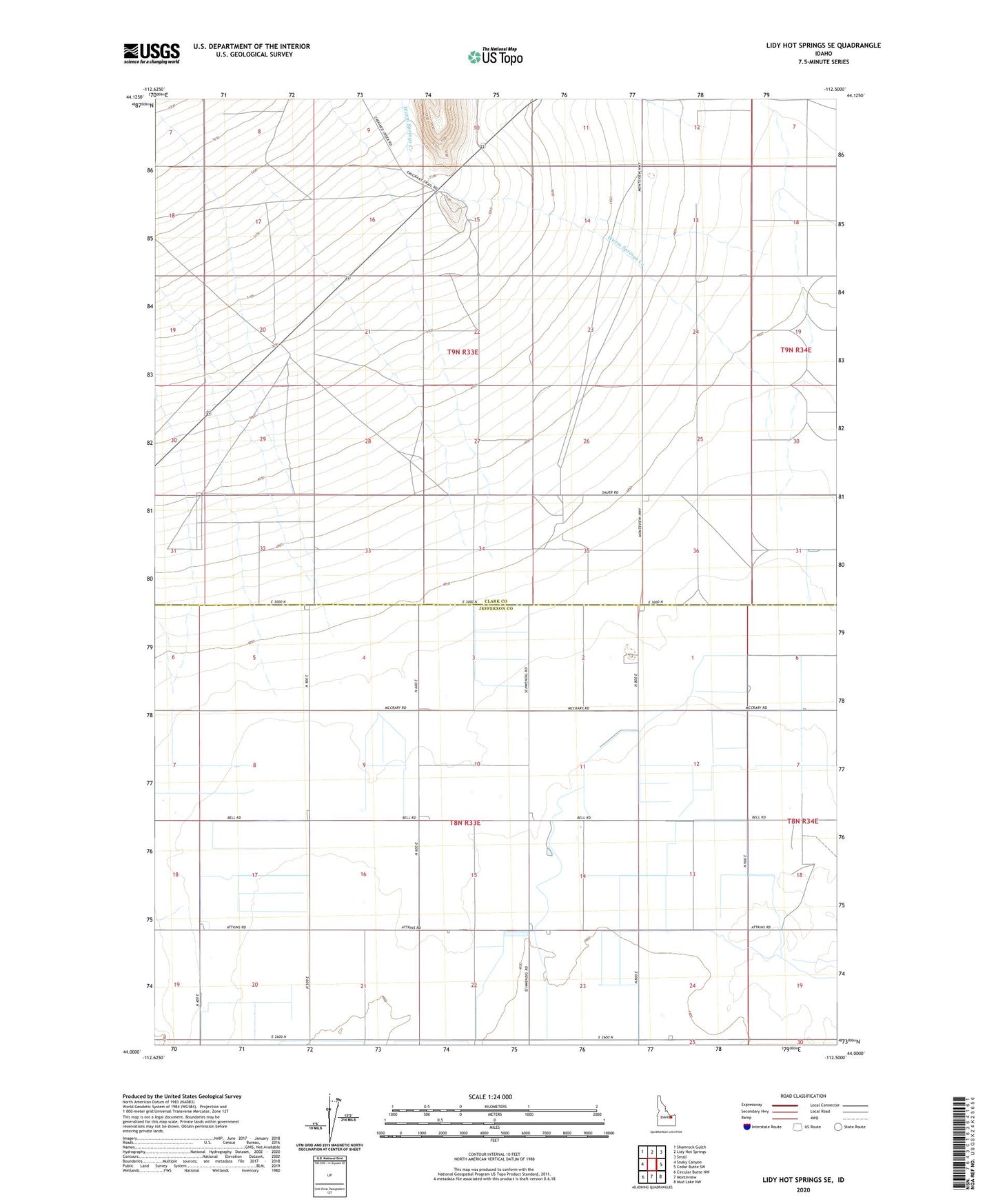 Lidy Hot Springs SE Idaho US Topo Map Image