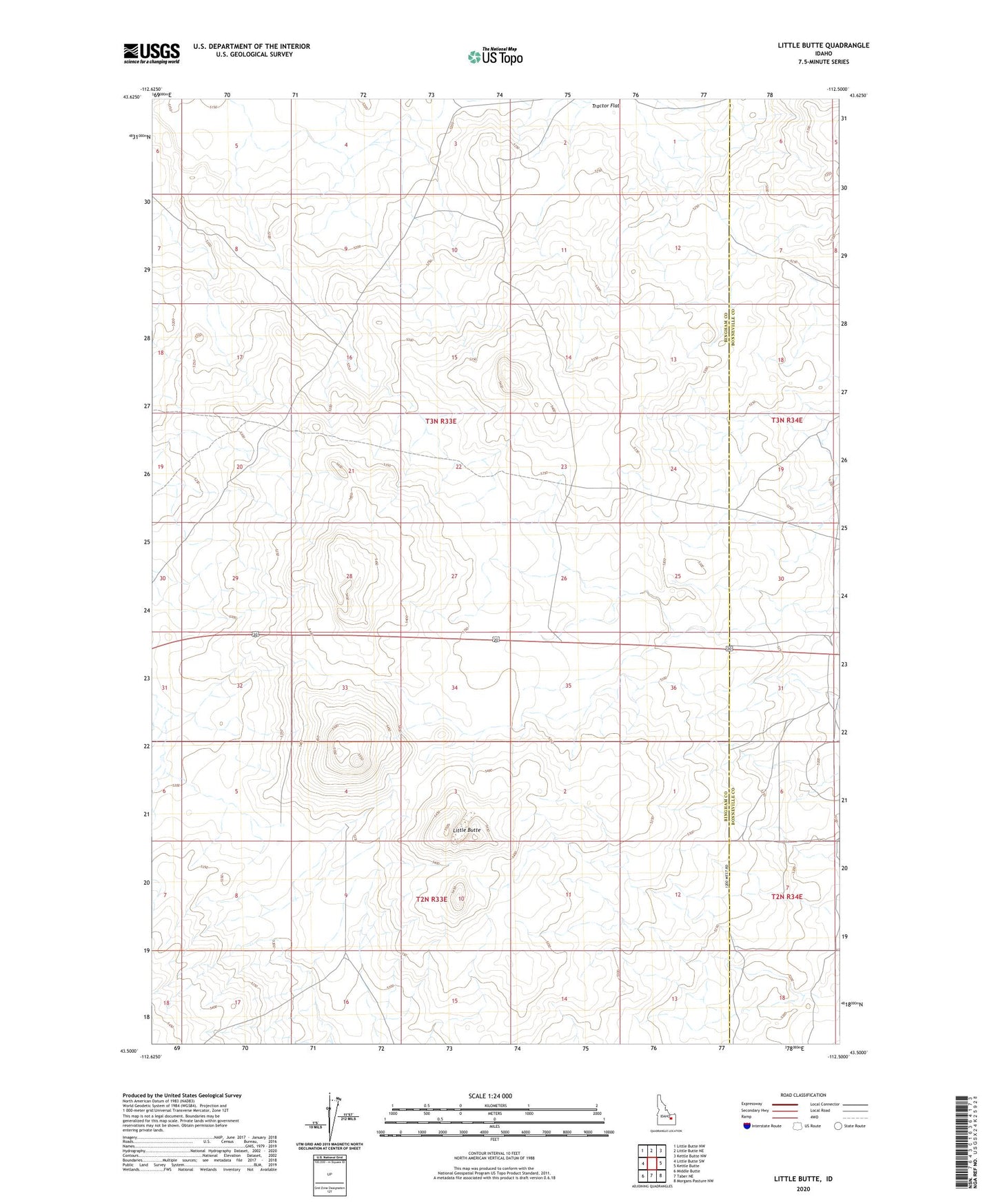 Little Butte Idaho US Topo Map Image