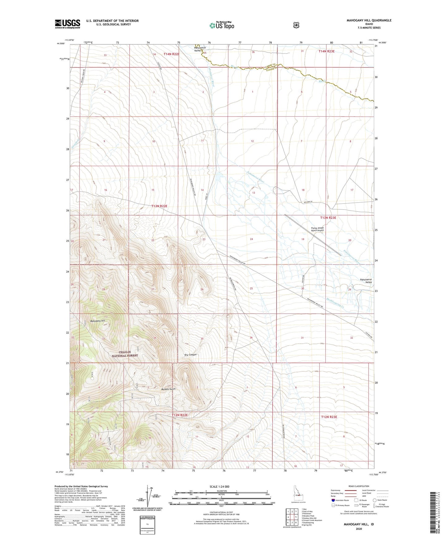 Mahogany Hill Idaho US Topo Map Image