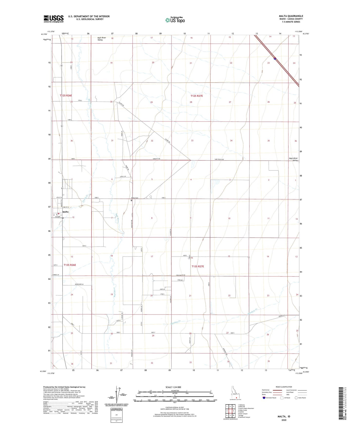 Malta Idaho US Topo Map Image