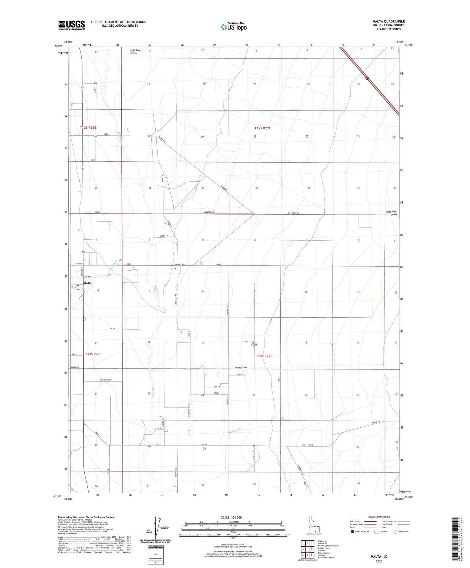 Malta Idaho US Topo Map Image