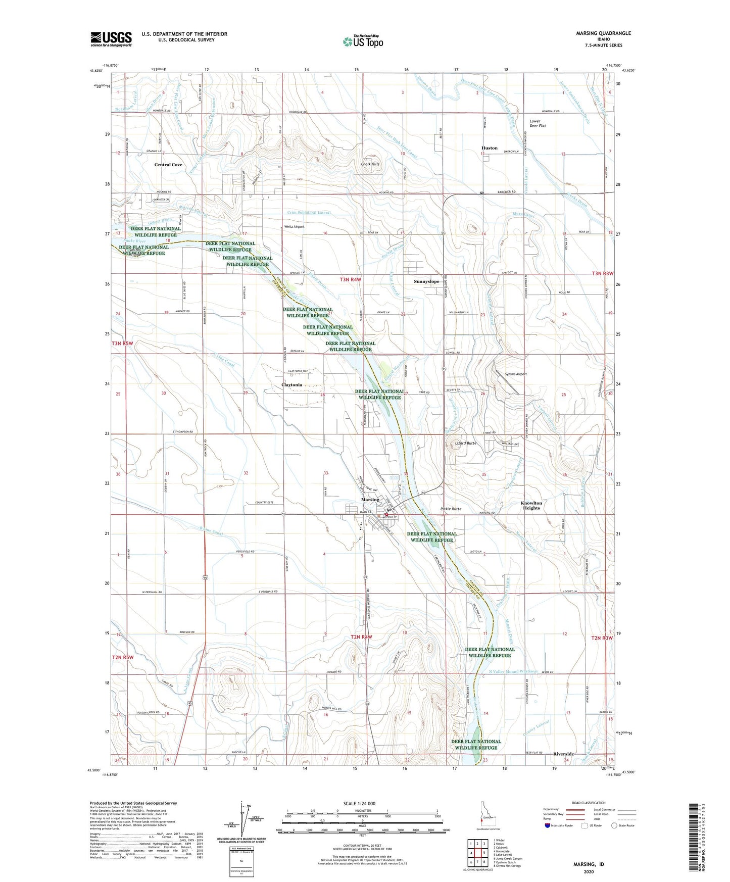 Marsing Idaho US Topo Map Image