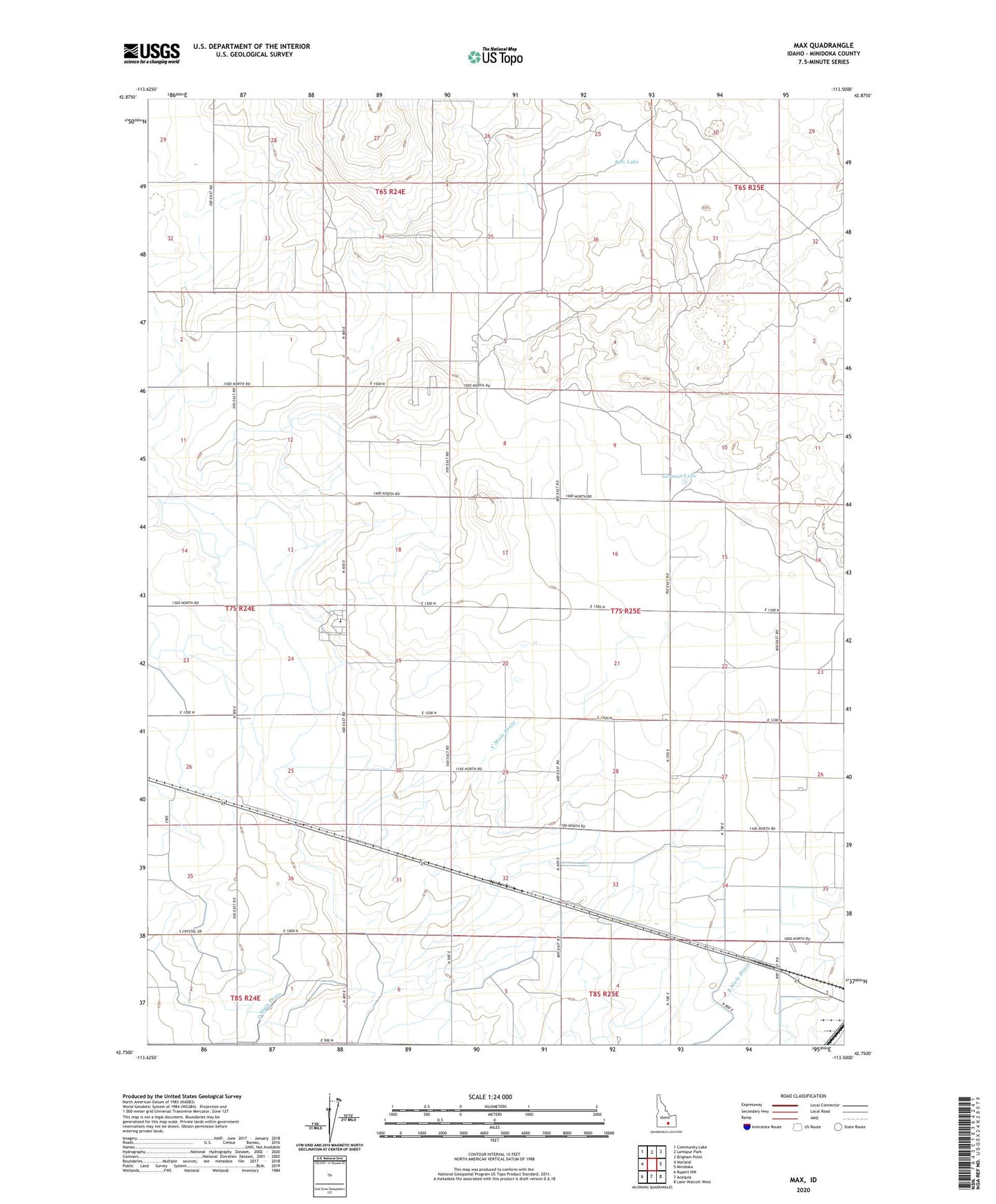 Max Idaho US Topo Map Image