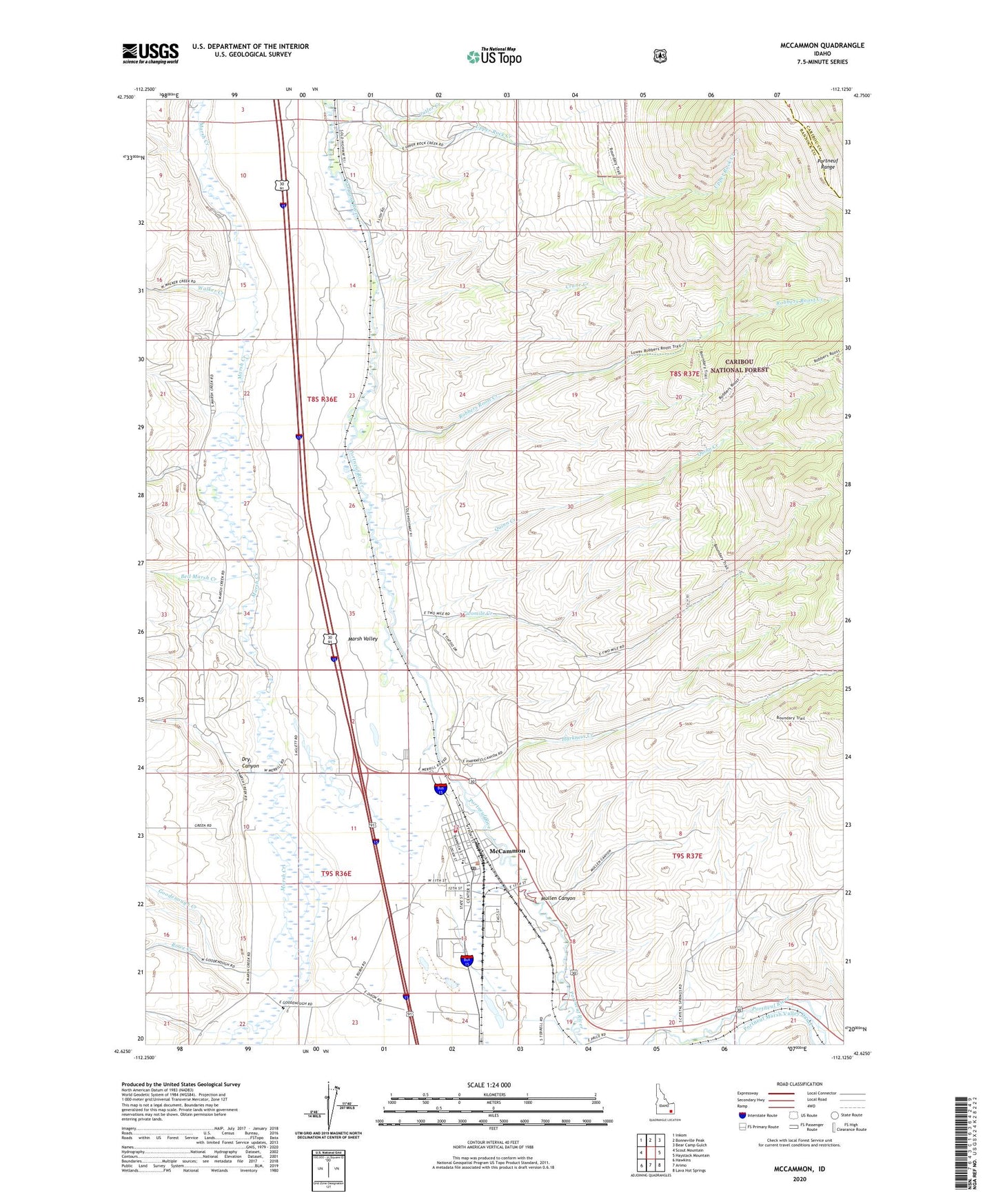 McCammon Idaho US Topo Map Image