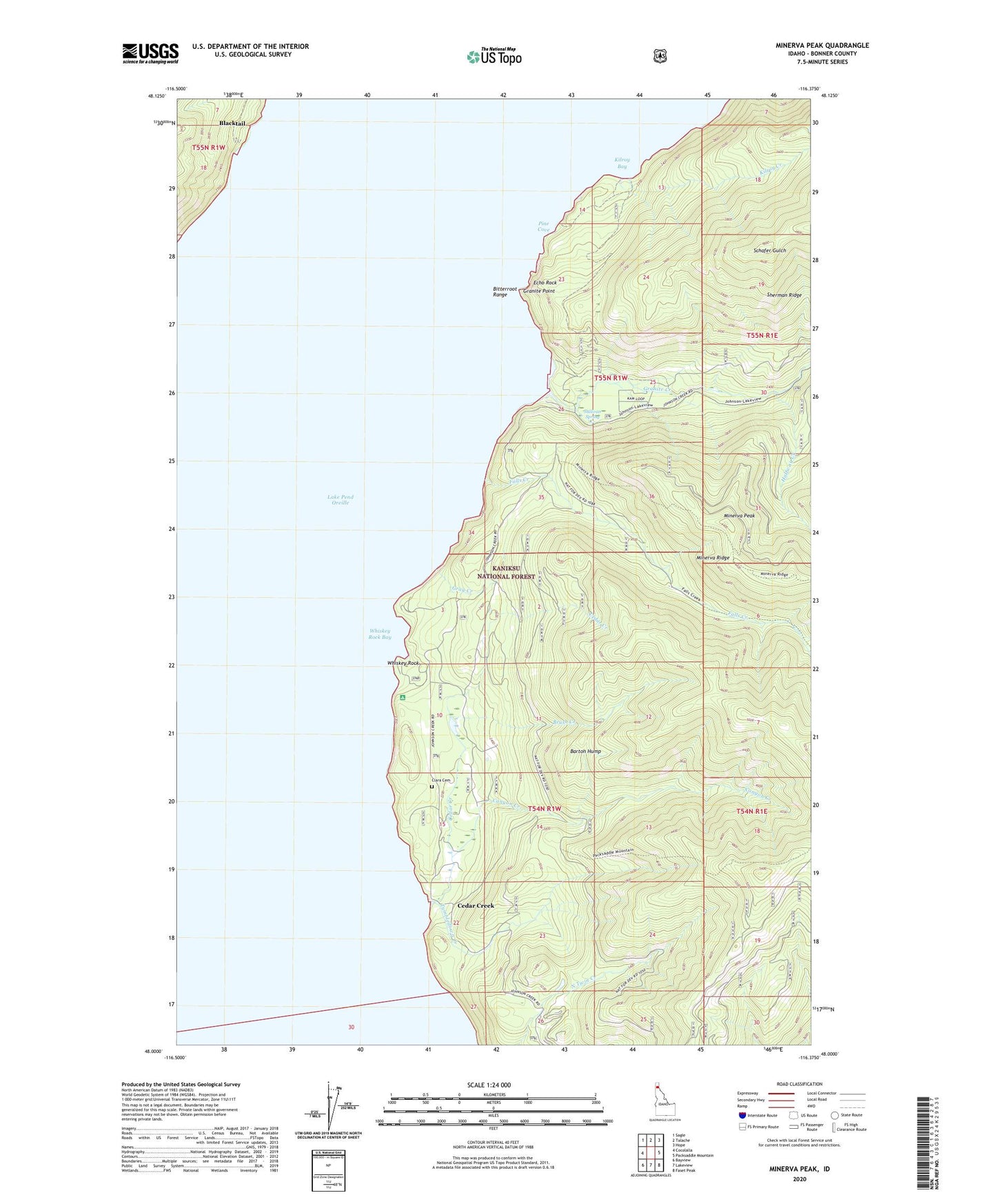 Minerva Peak Idaho US Topo Map Image