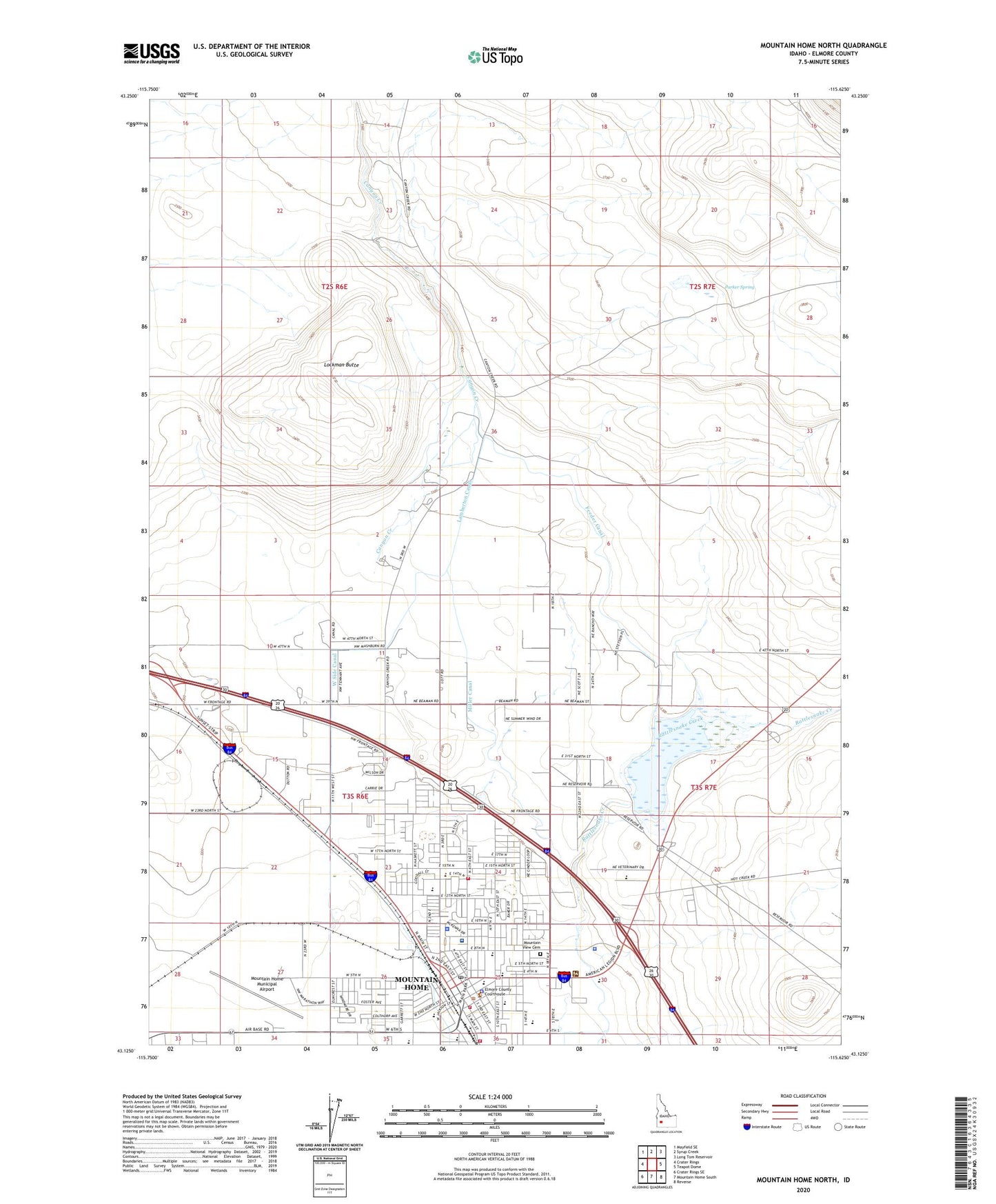 Mountain Home North Idaho US Topo Map Image