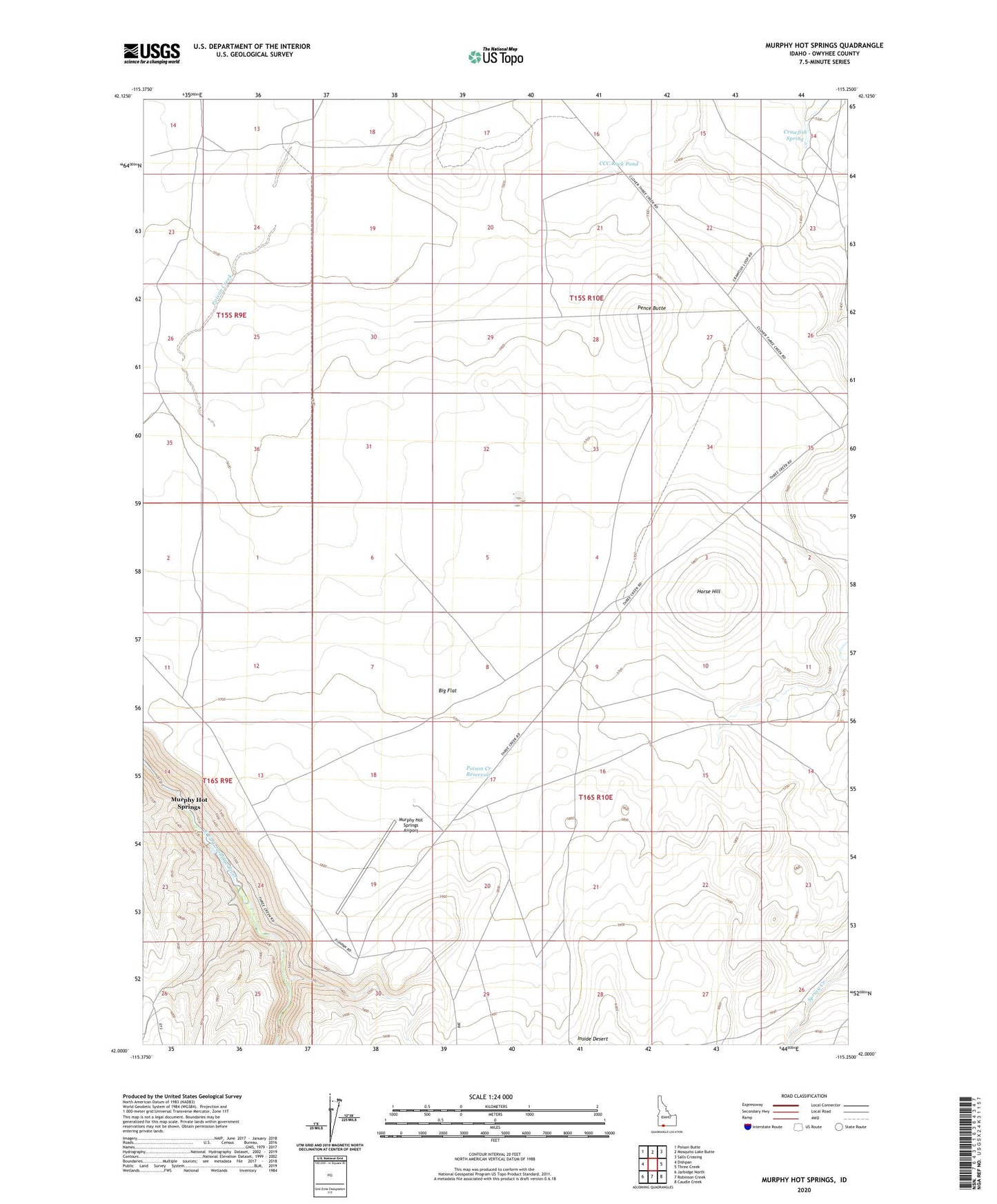 Murphy Hot Springs Idaho US Topo Map Image