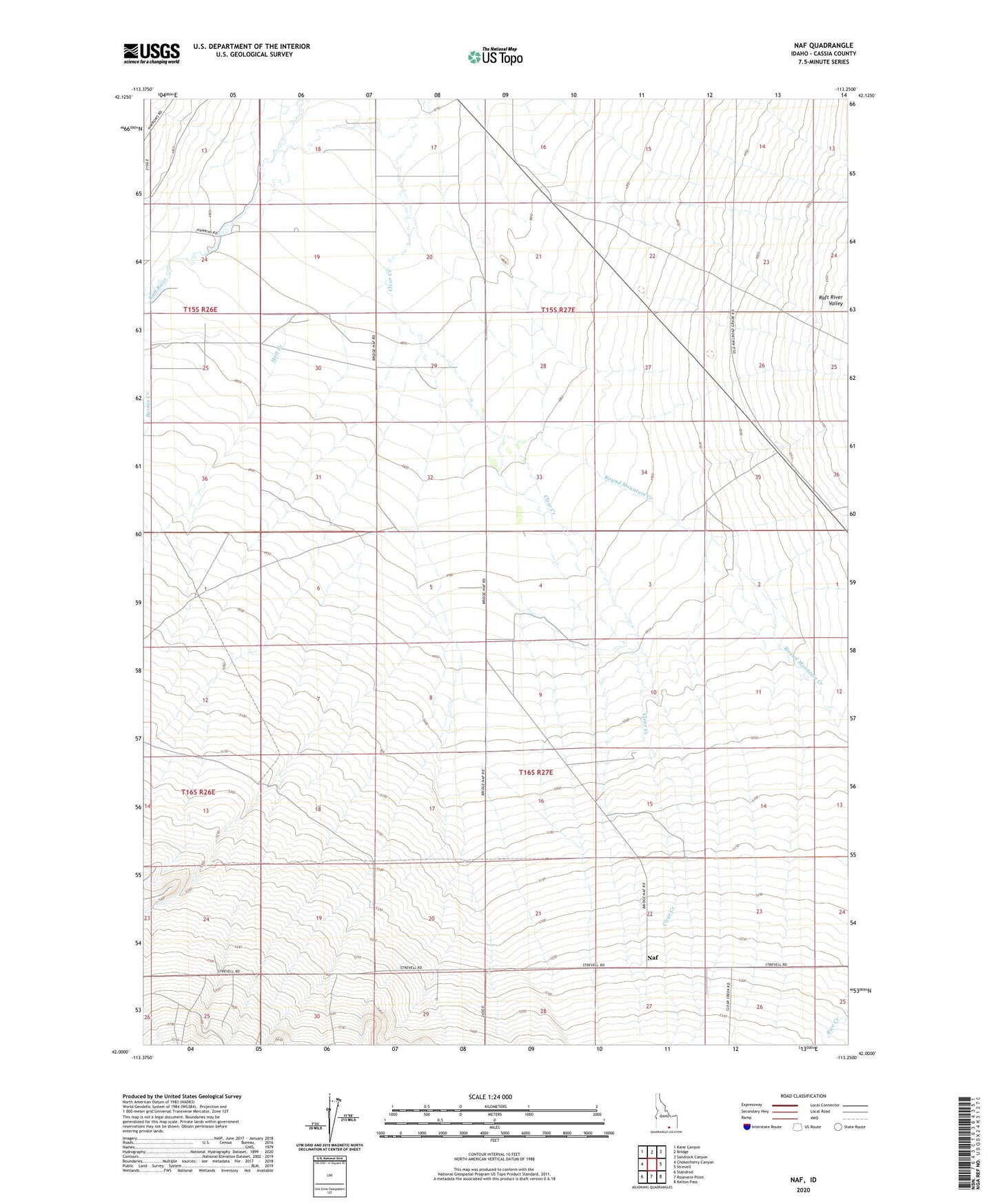 Naf Idaho US Topo Map Image
