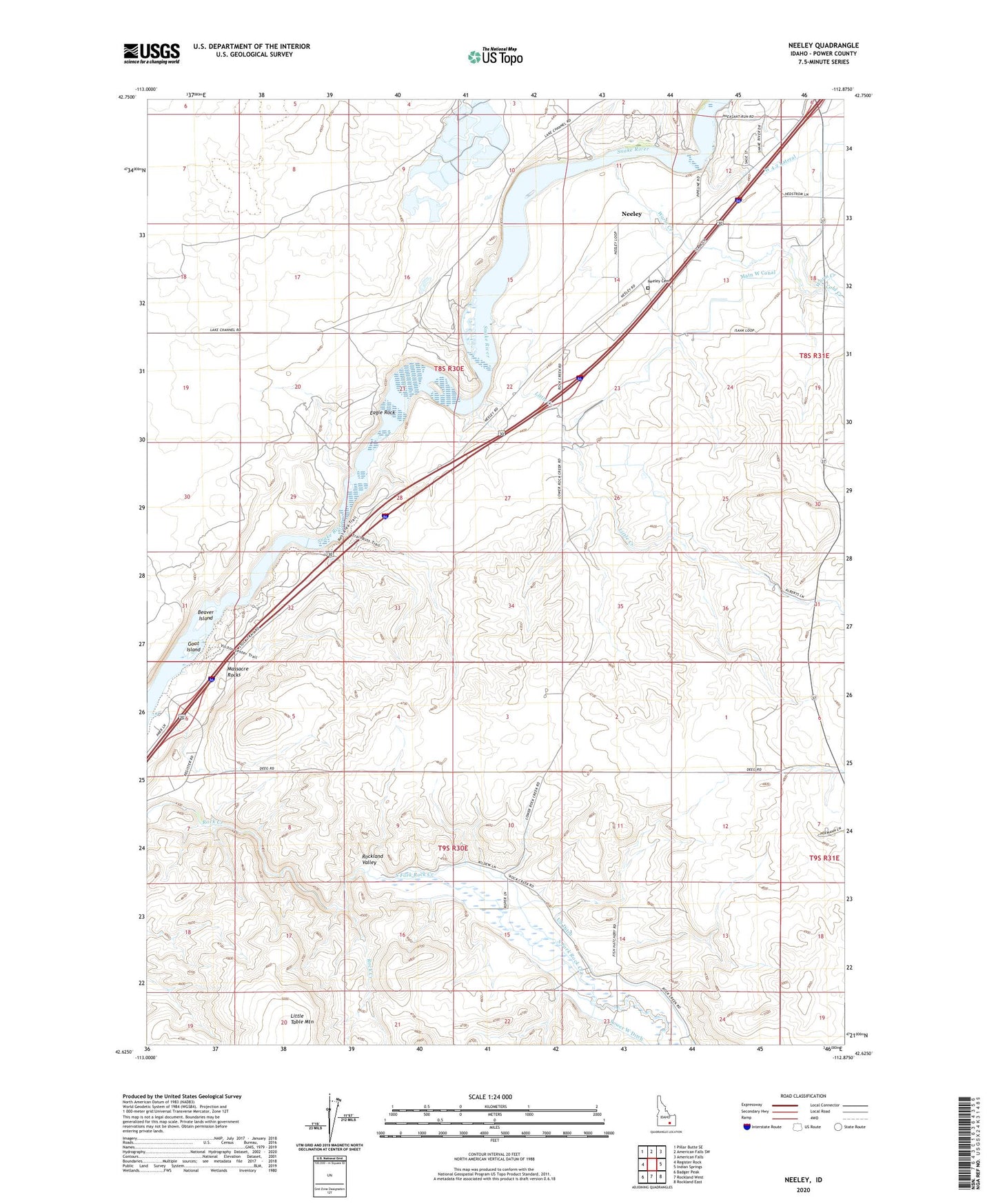 Neeley Idaho US Topo Map Image