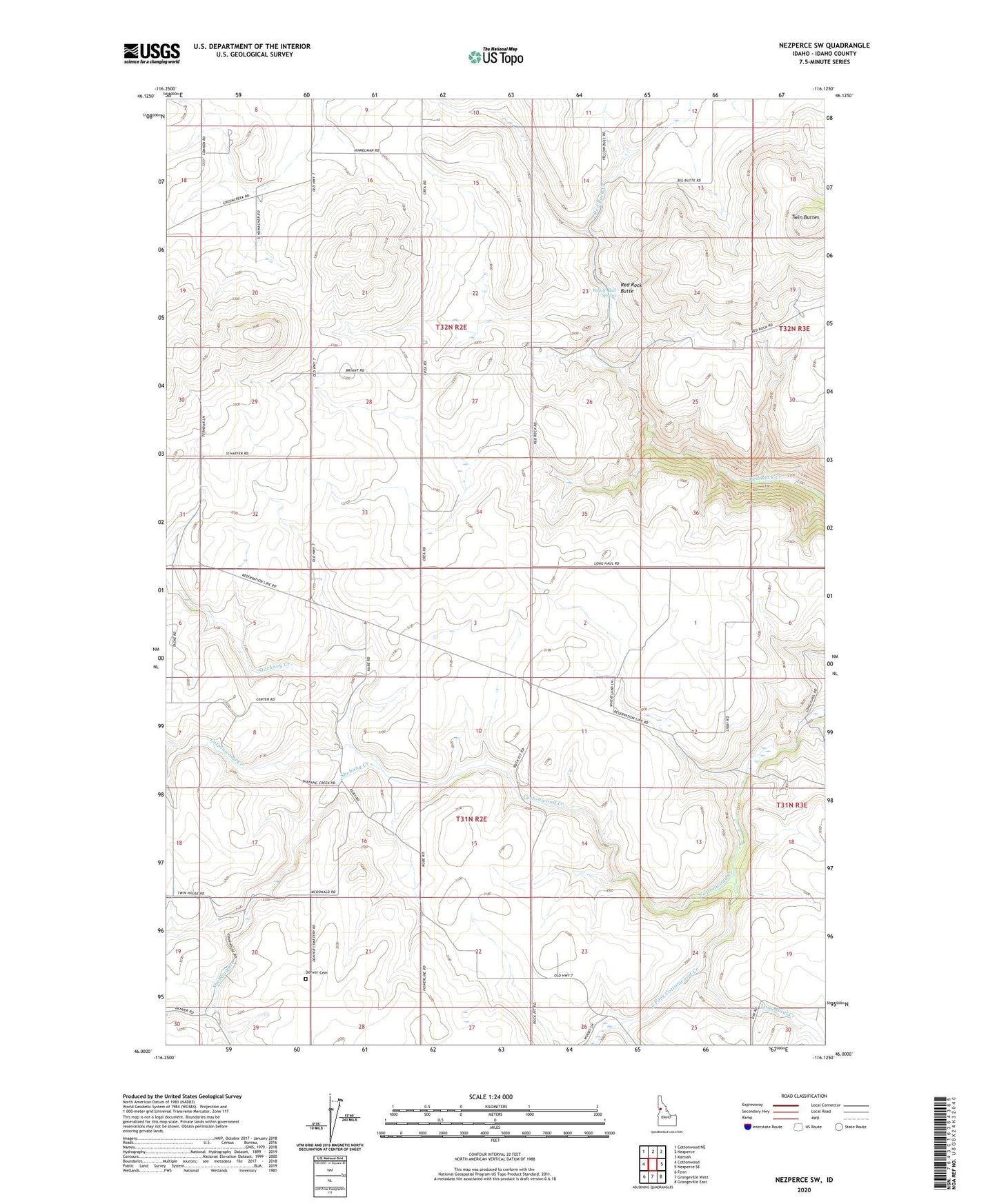 Nezperce SW Idaho US Topo Map Image